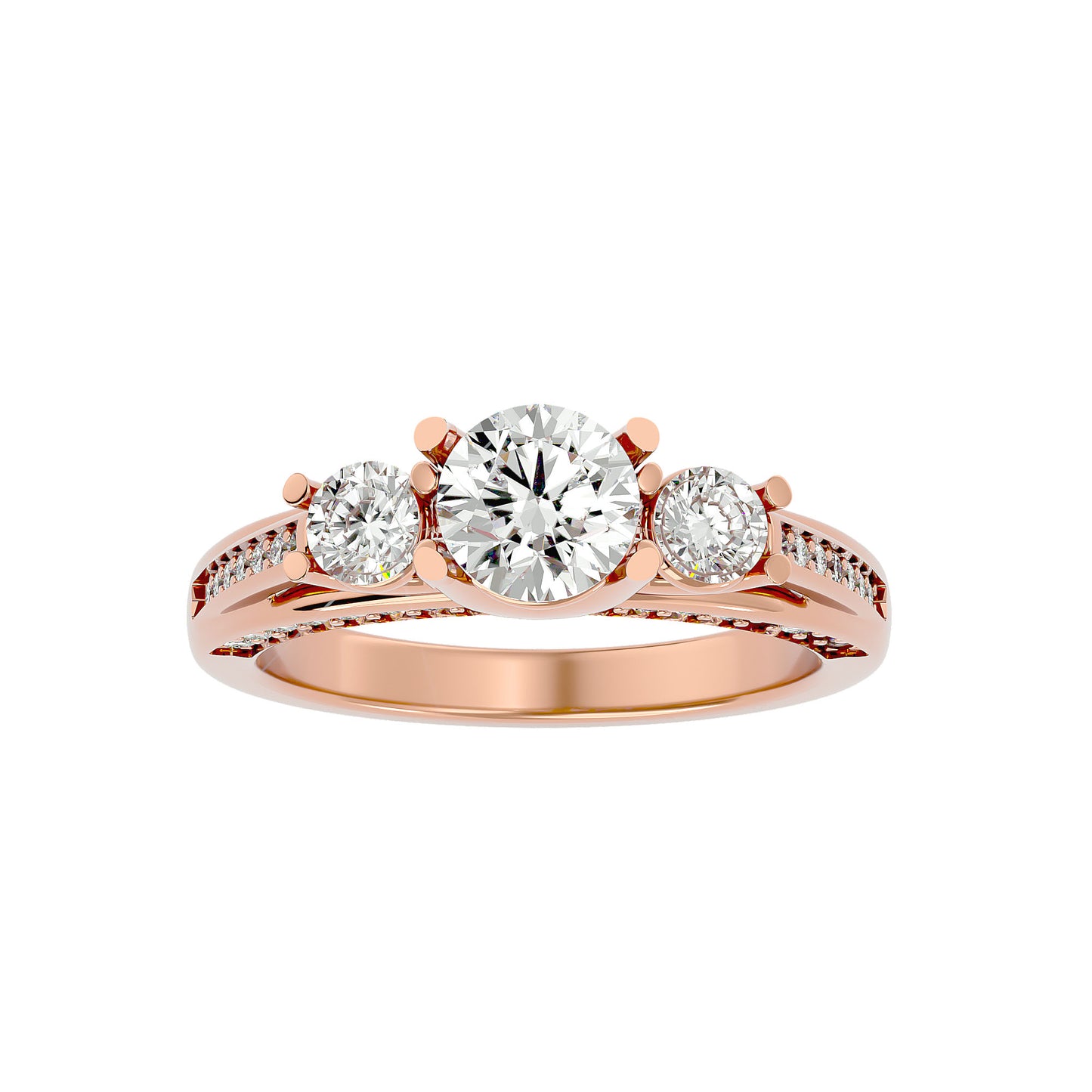 Samantha side round diamond engagement ring