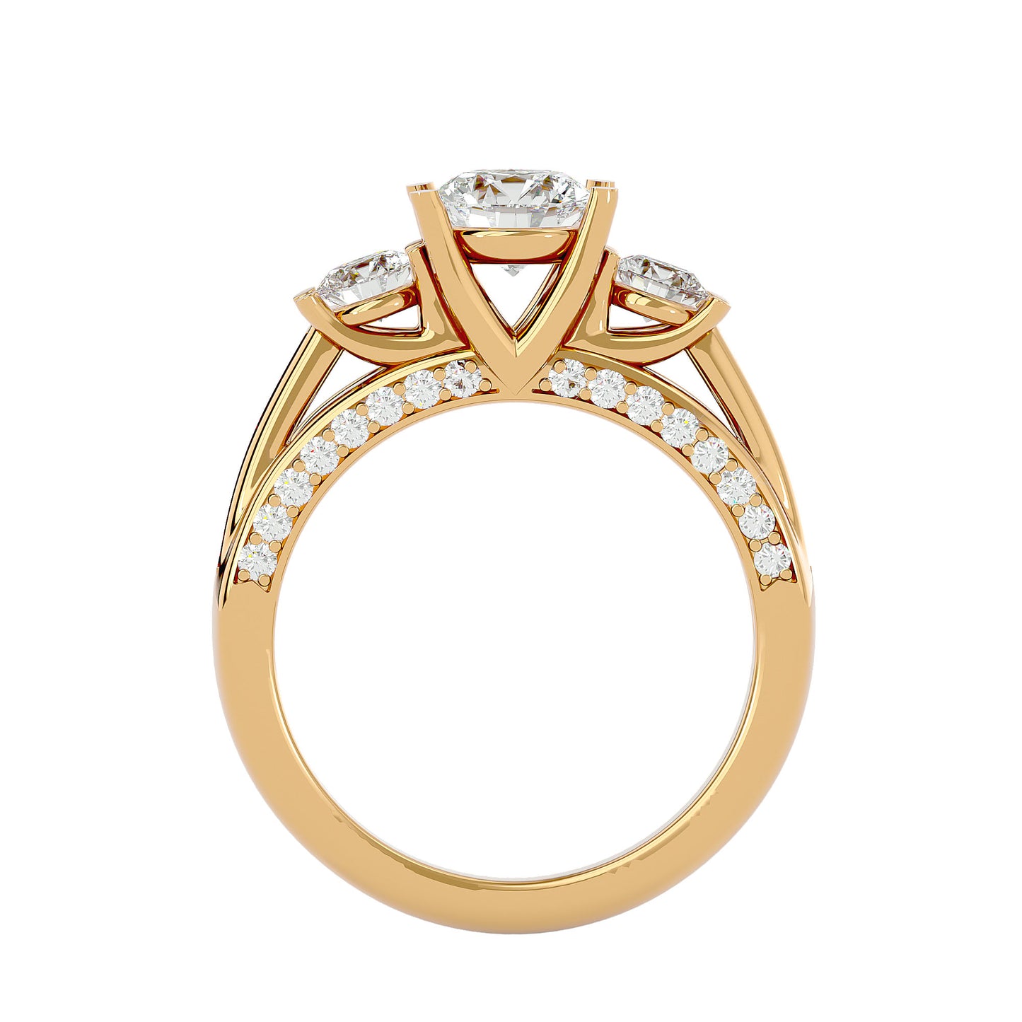Samantha side round diamond engagement ring