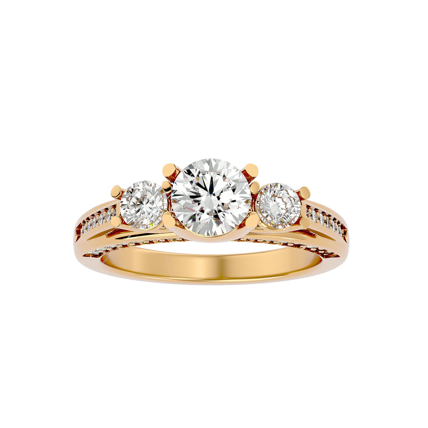 Samantha side round diamond engagement ring