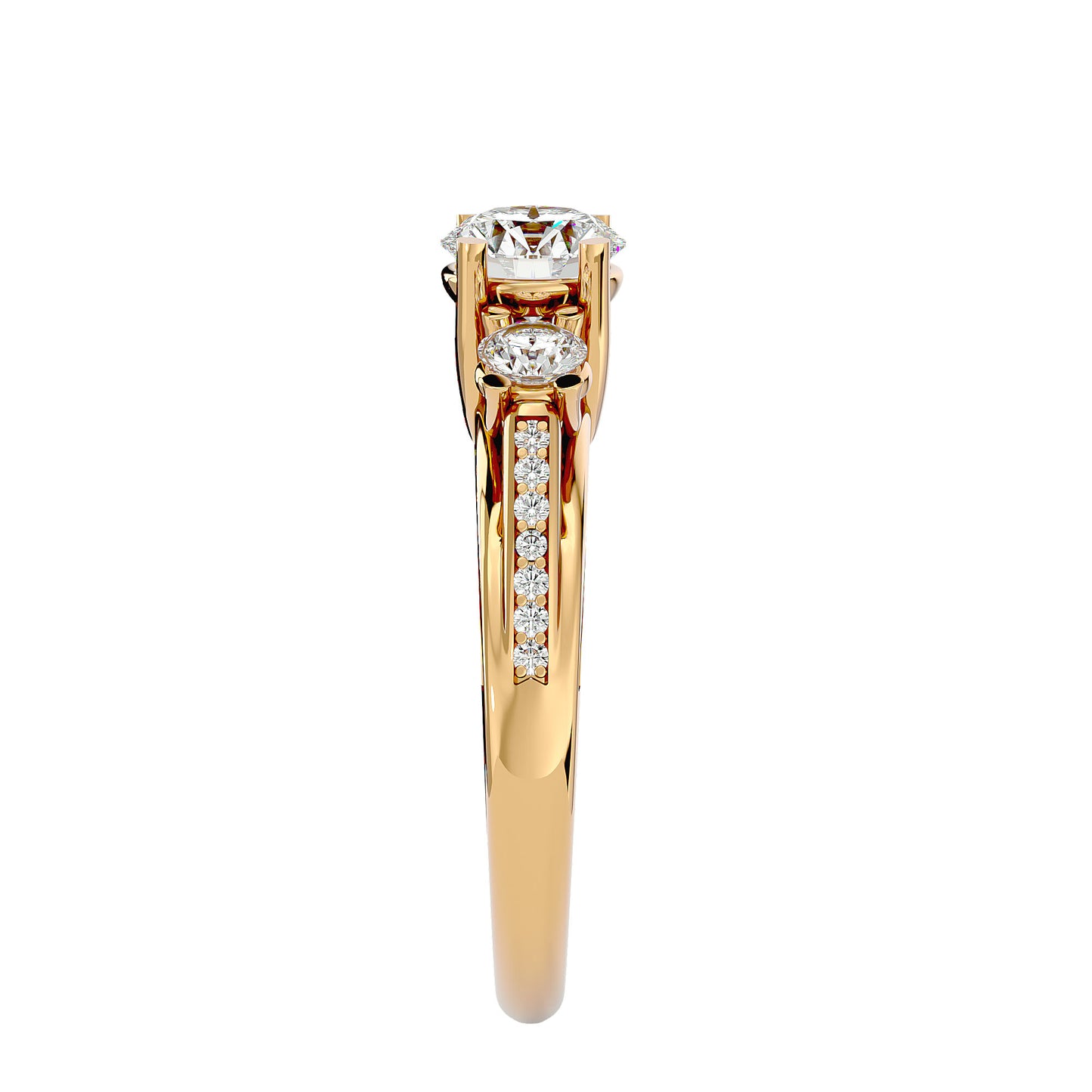 Samantha side round diamond engagement ring