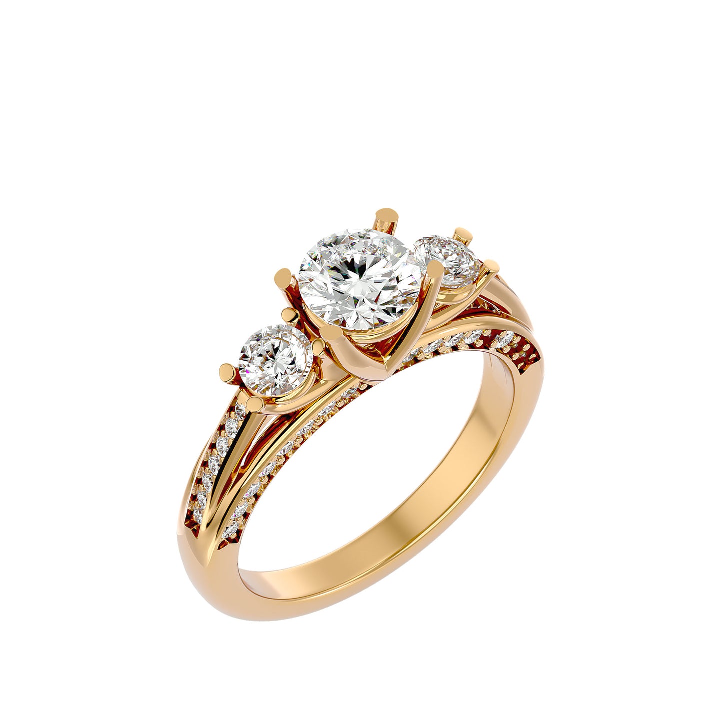 Samantha side round diamond engagement ring