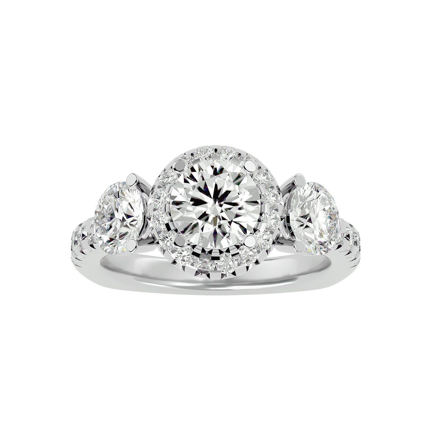 Tiziana side round diamond engagement ring