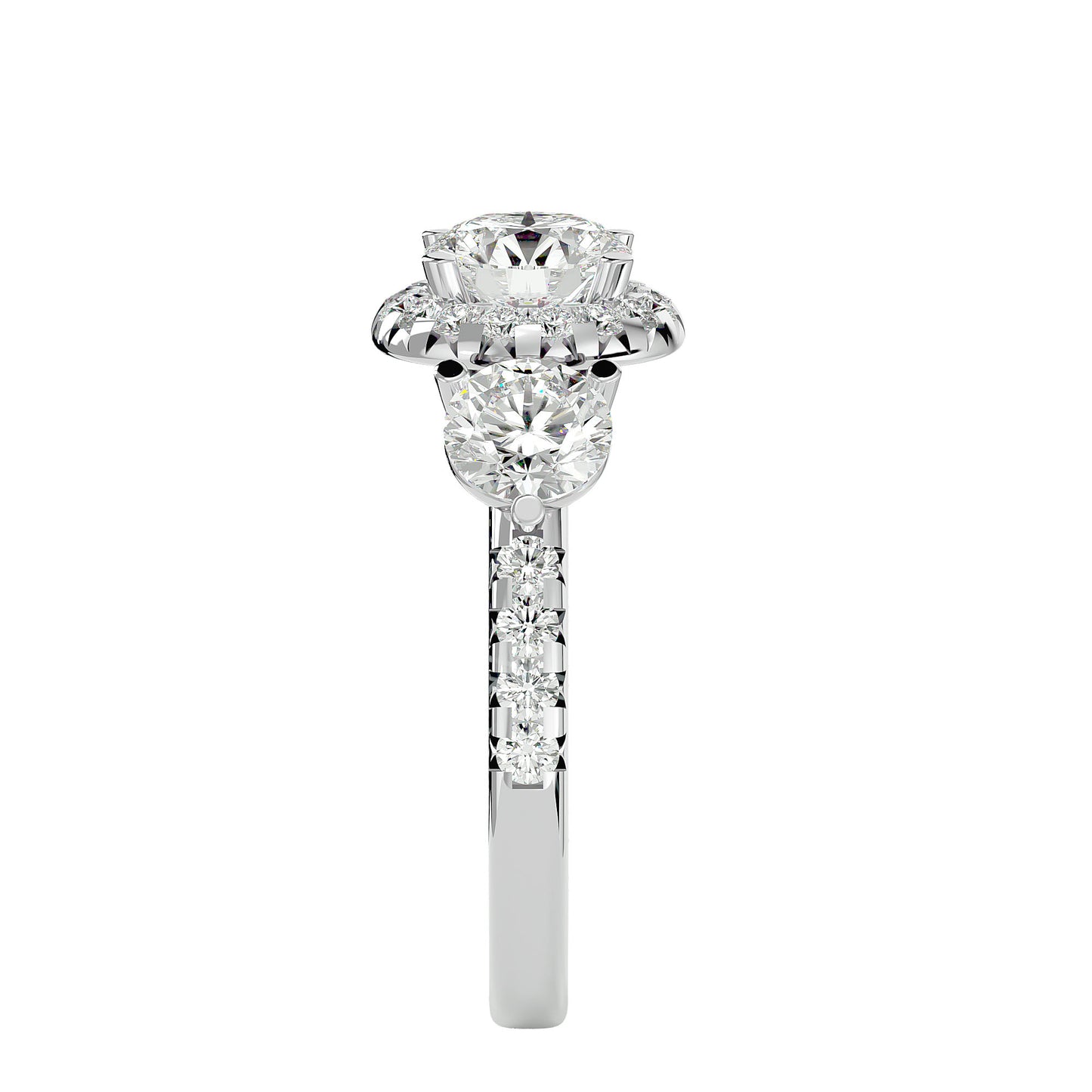 Tiziana side round diamond engagement ring