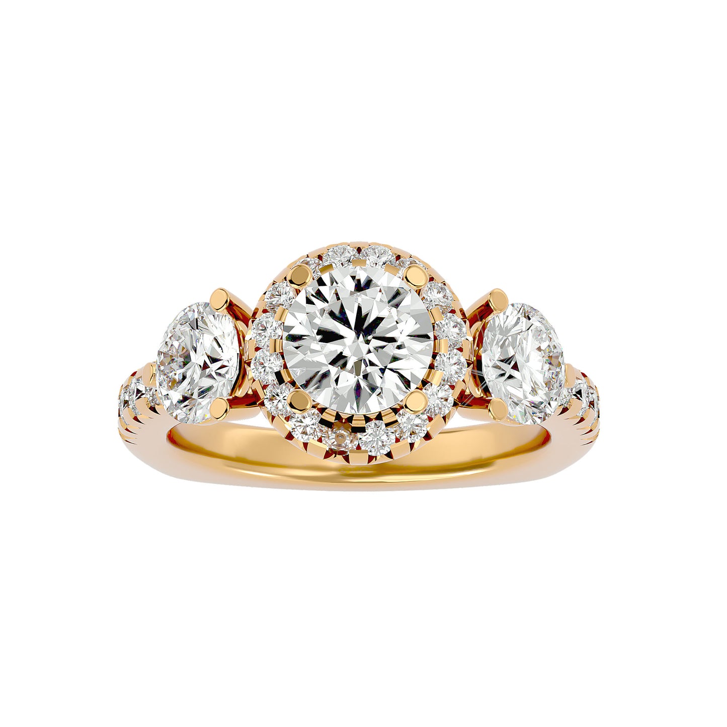 Tiziana side round diamond engagement ring