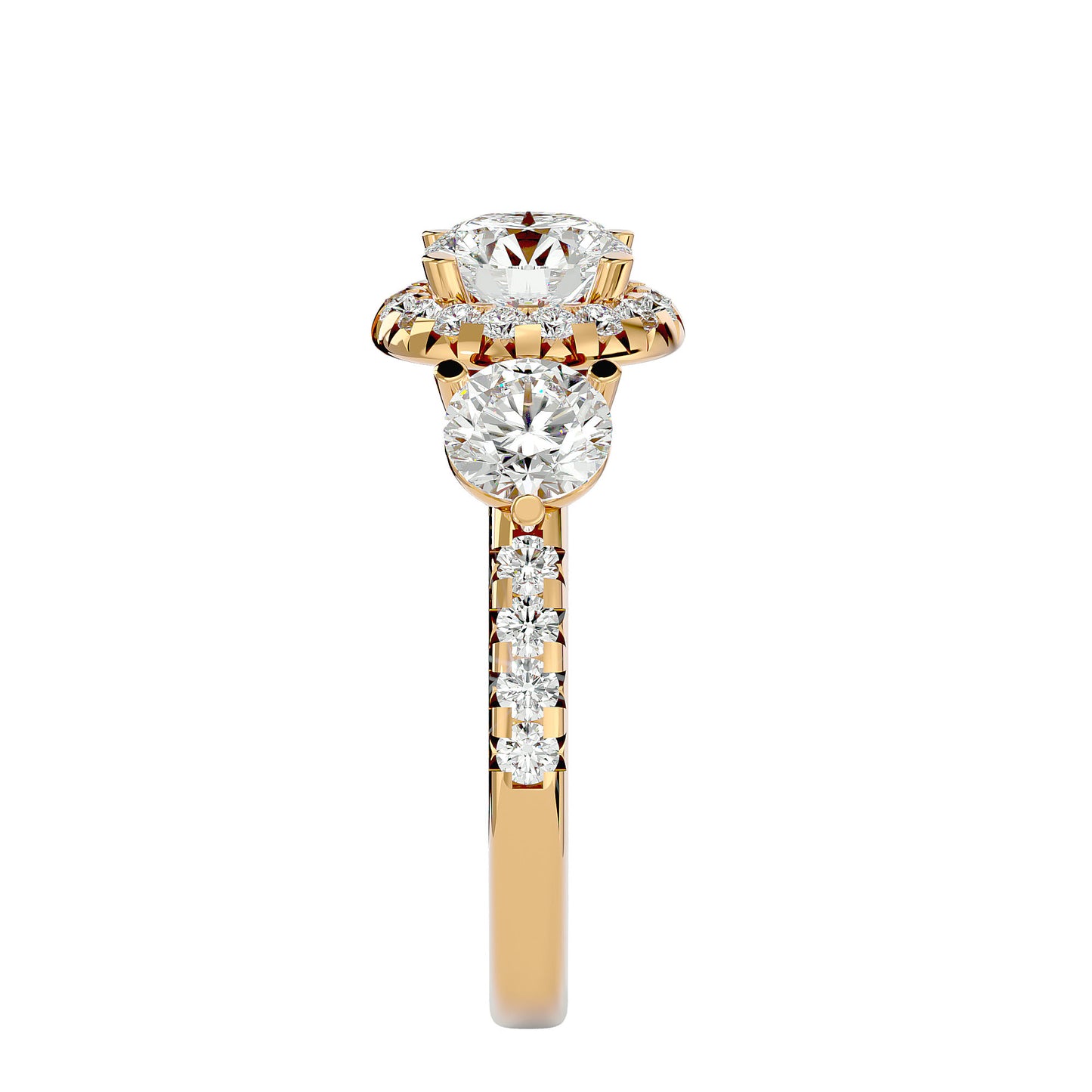 Tiziana side round diamond engagement ring