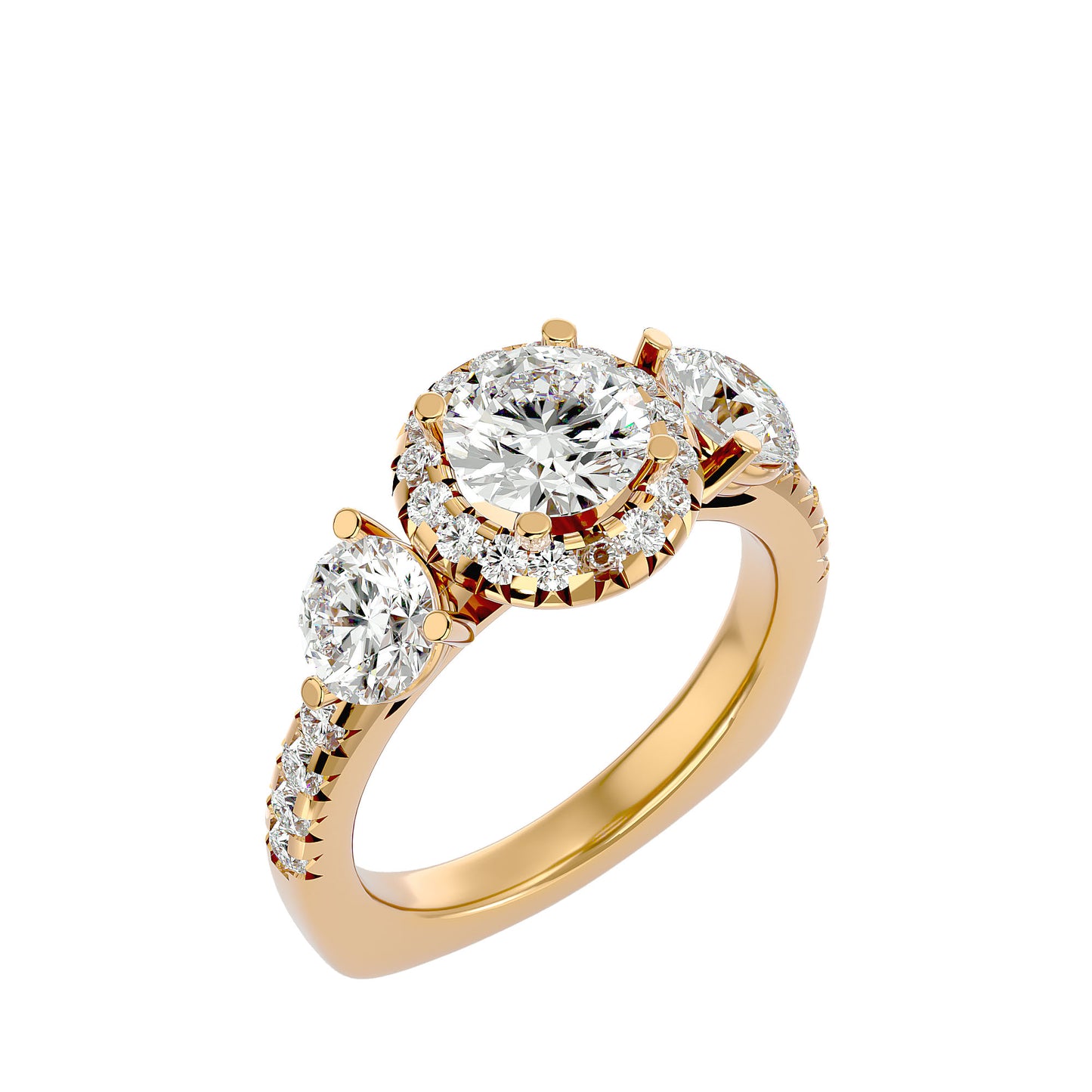 Tiziana side round diamond engagement ring