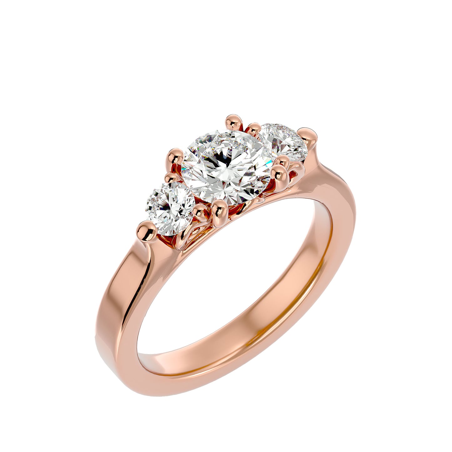 Marta side round diamond engagement ring