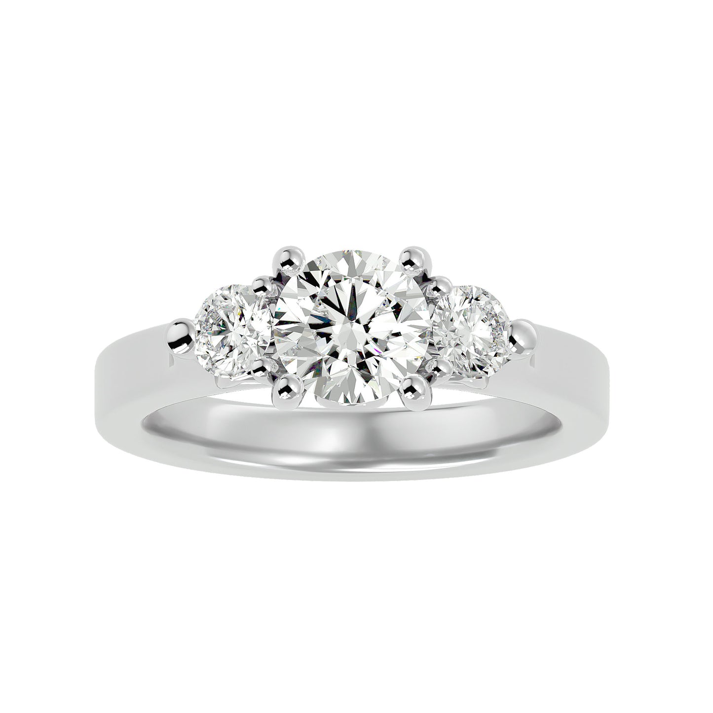 Marta side round diamond engagement ring