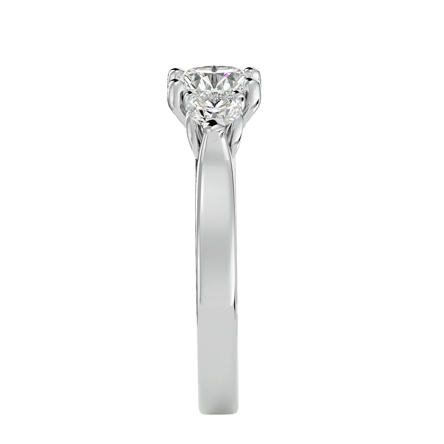 Marta side round diamond engagement ring