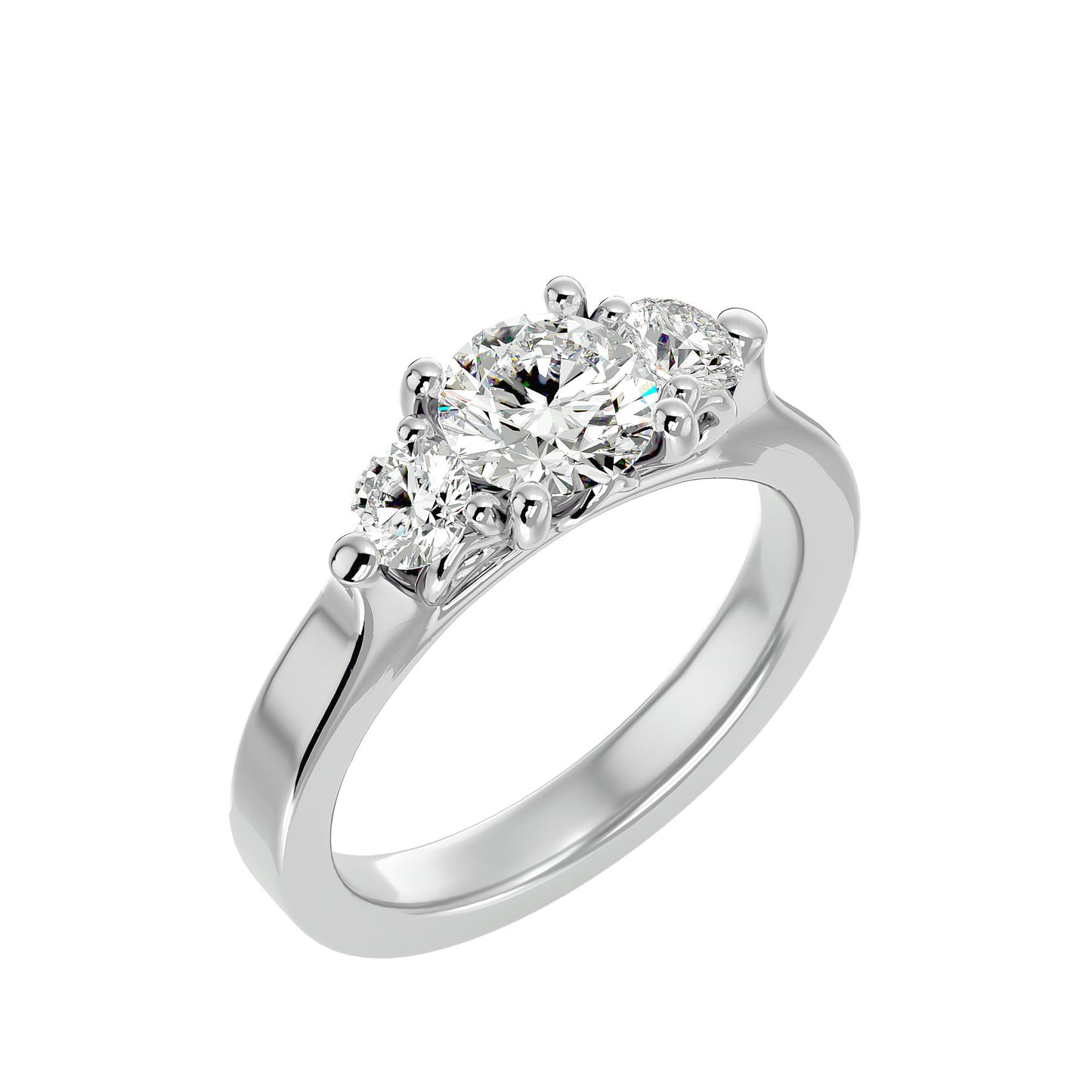 Marta side round diamond engagement ring
