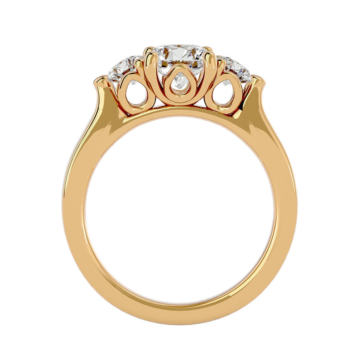 Marta side round diamond engagement ring