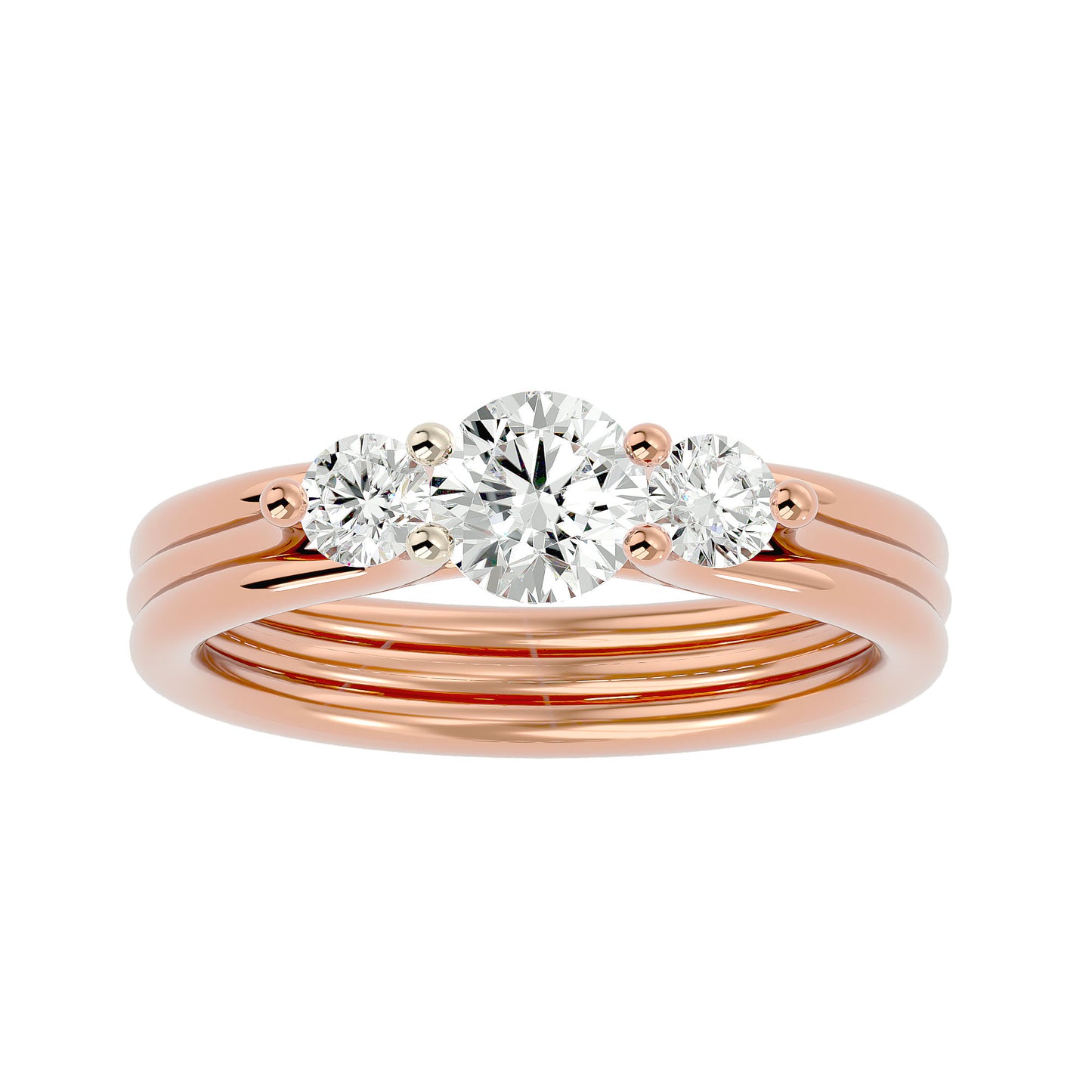 Carla side round diamond engagement ring