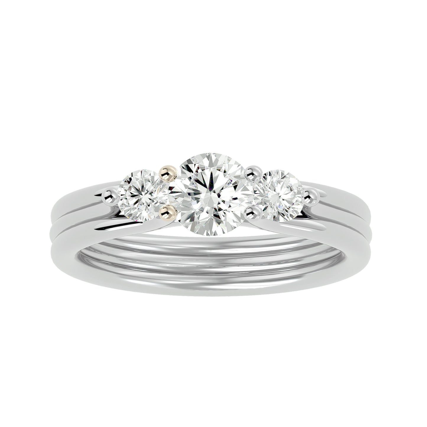 Carla side round diamond engagement ring