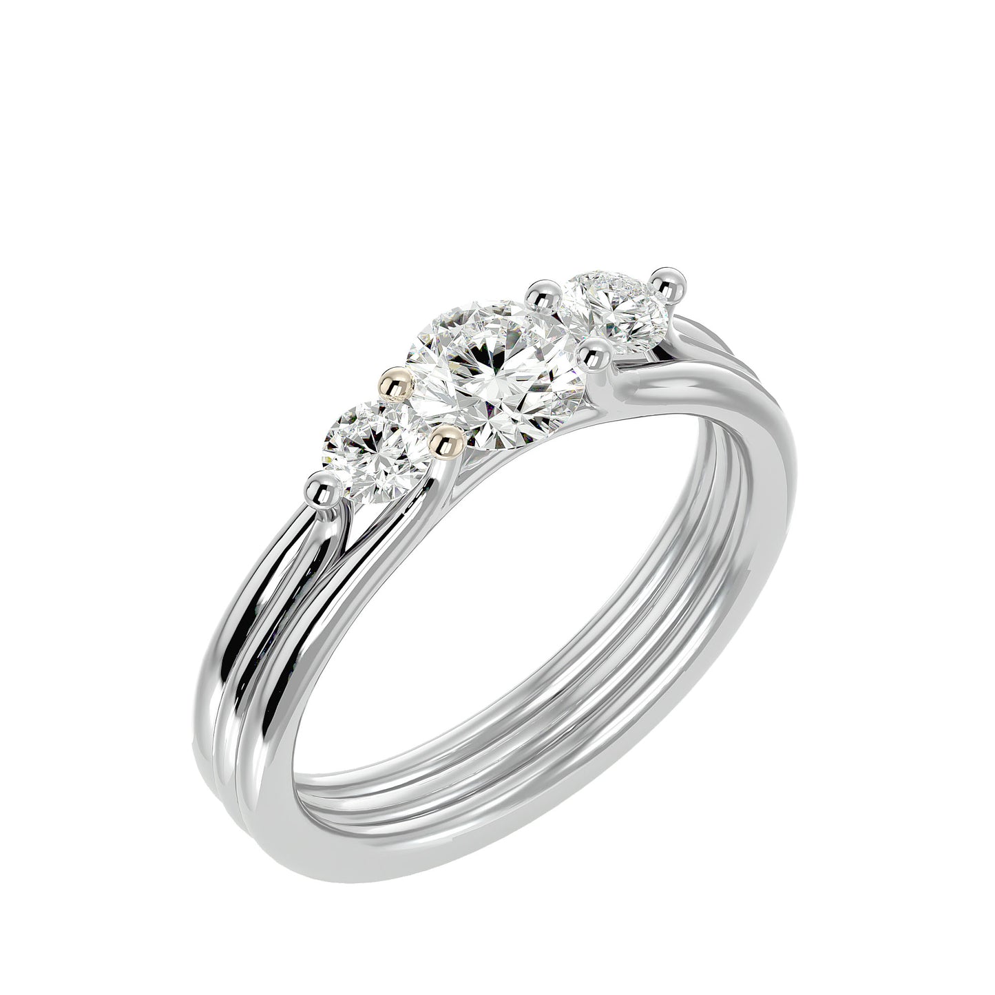 Carla side round diamond engagement ring