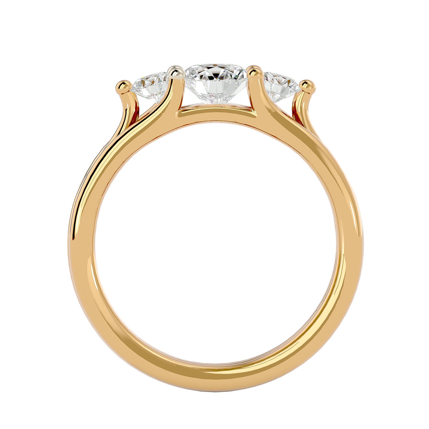 Carla side round diamond engagement ring