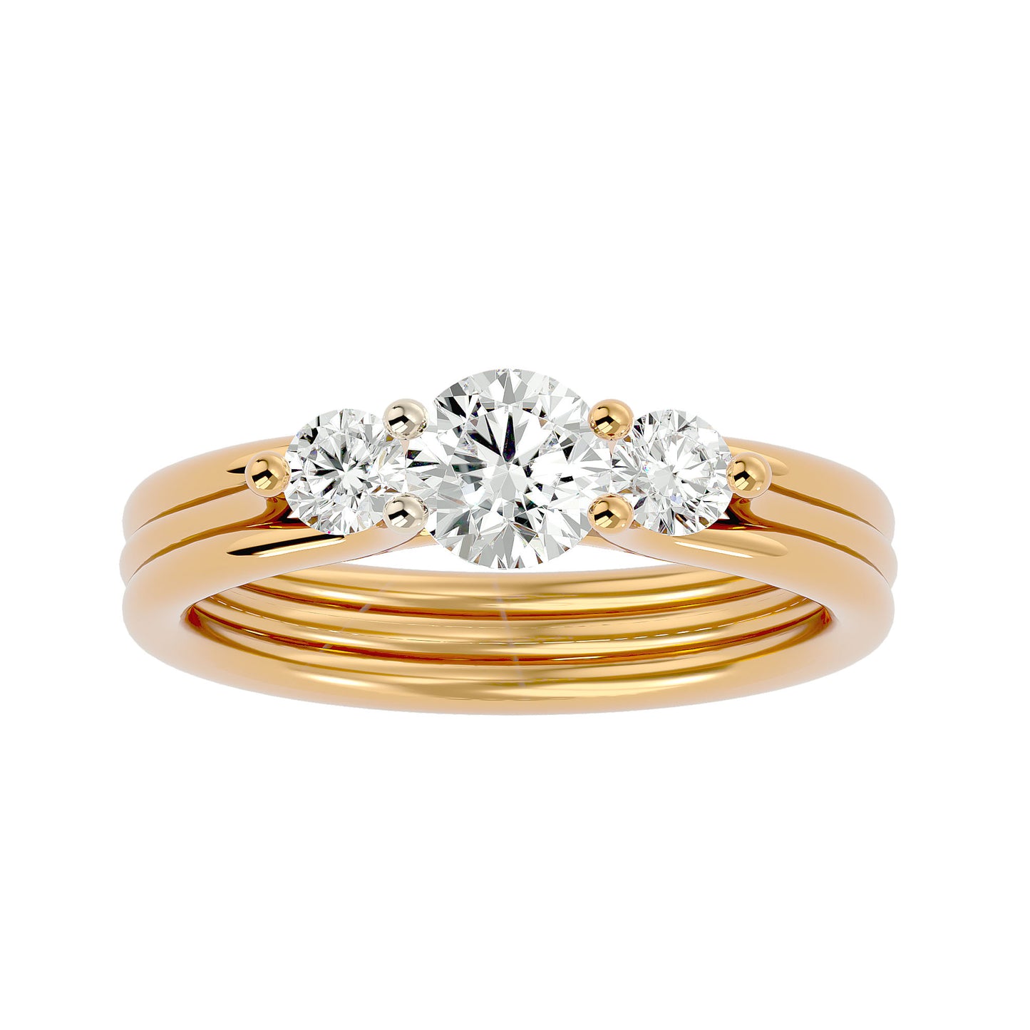 Carla side round diamond engagement ring