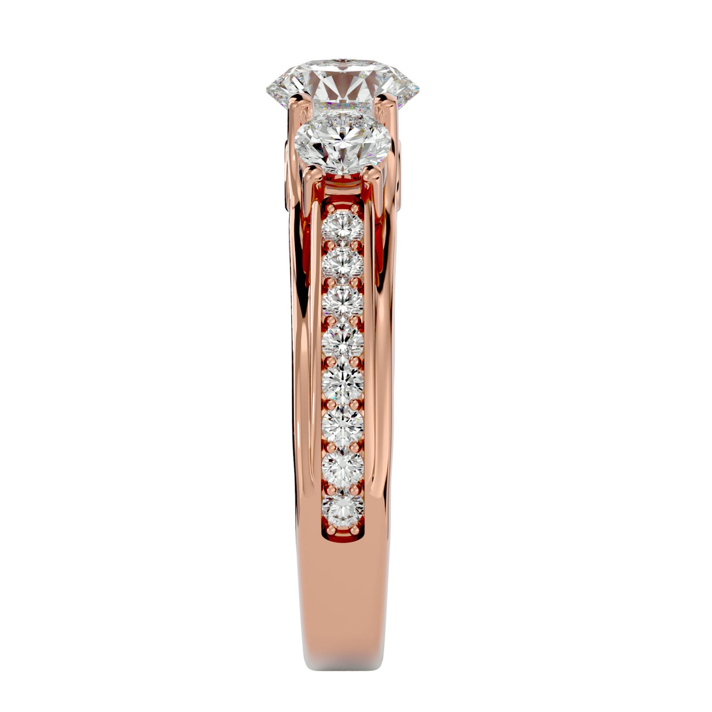 Elisabetta side round diamond engagement ring