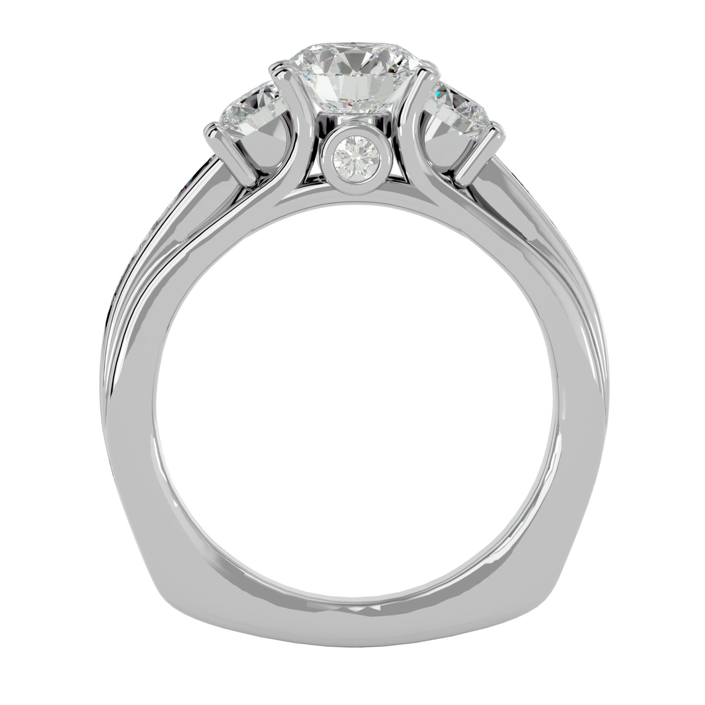 Elisabetta side round diamond engagement ring
