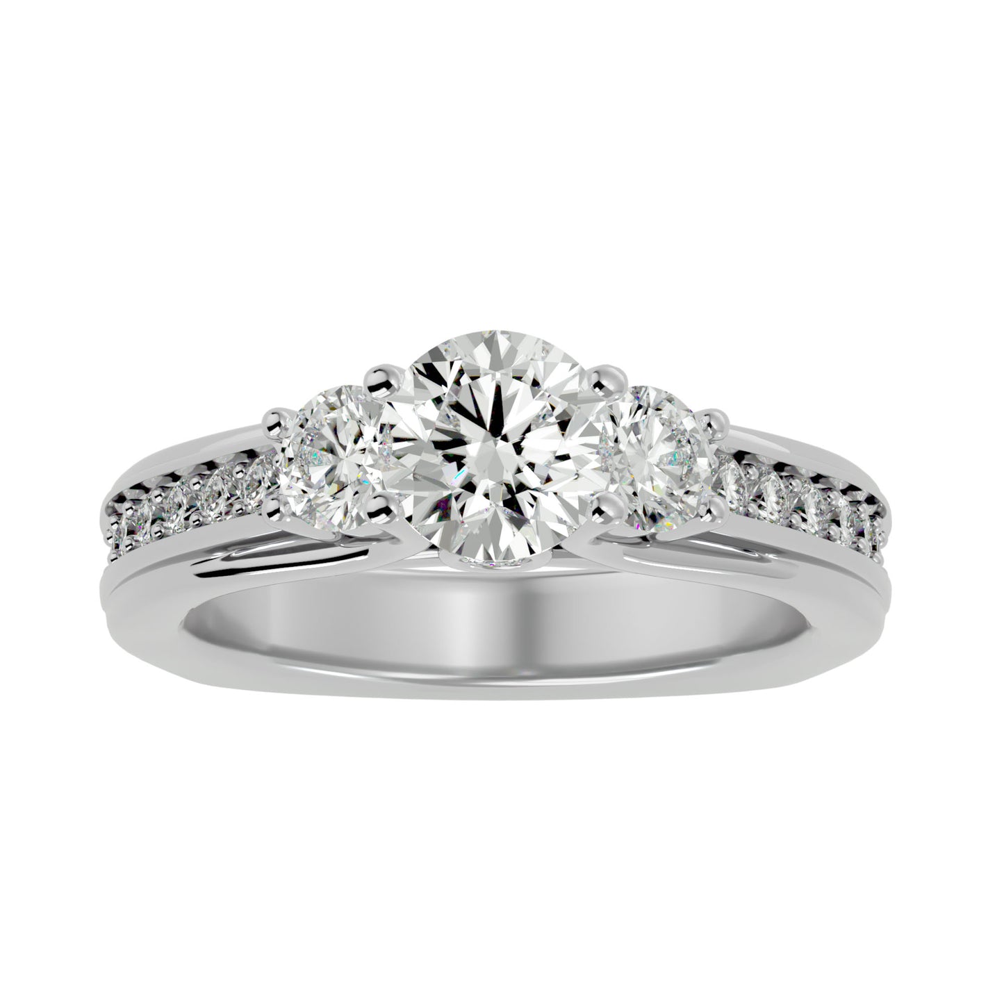 Elisabetta side round diamond engagement ring