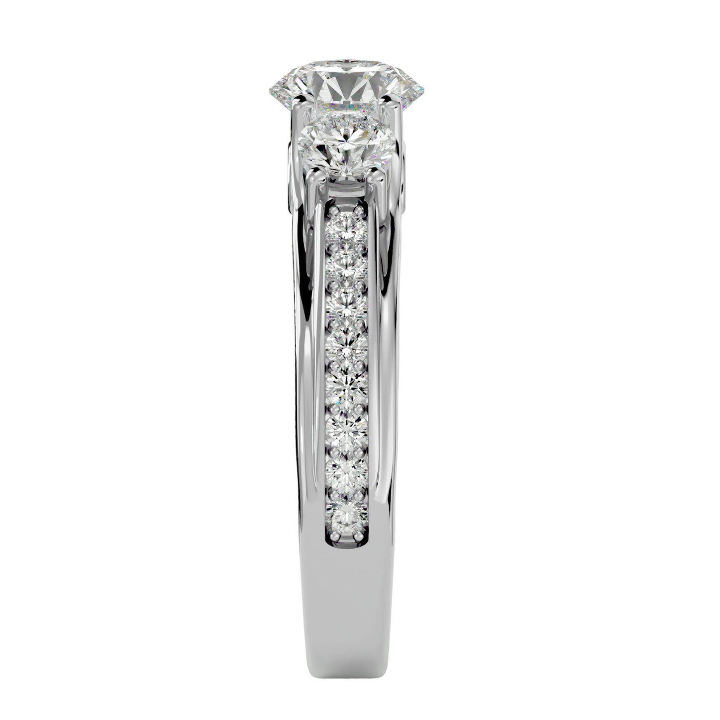 Elisabetta side round diamond engagement ring