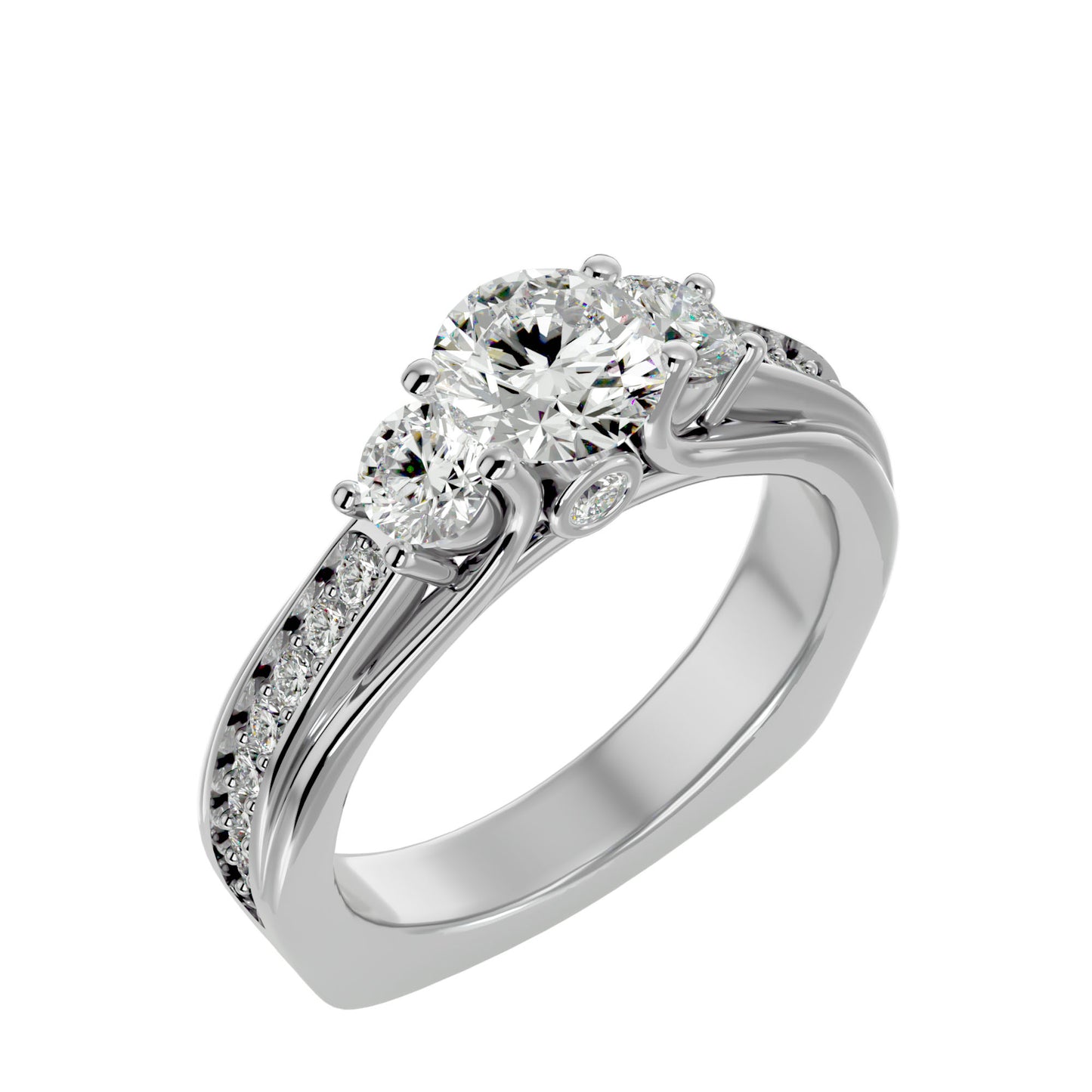 Elisabetta side round diamond engagement ring