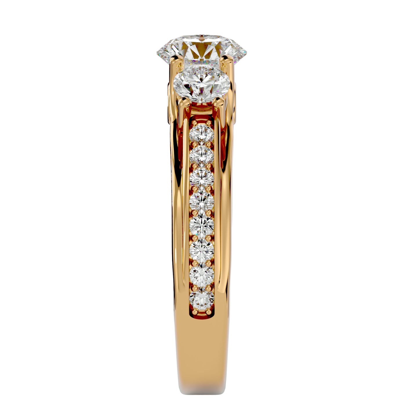 Elisabetta side round diamond engagement ring