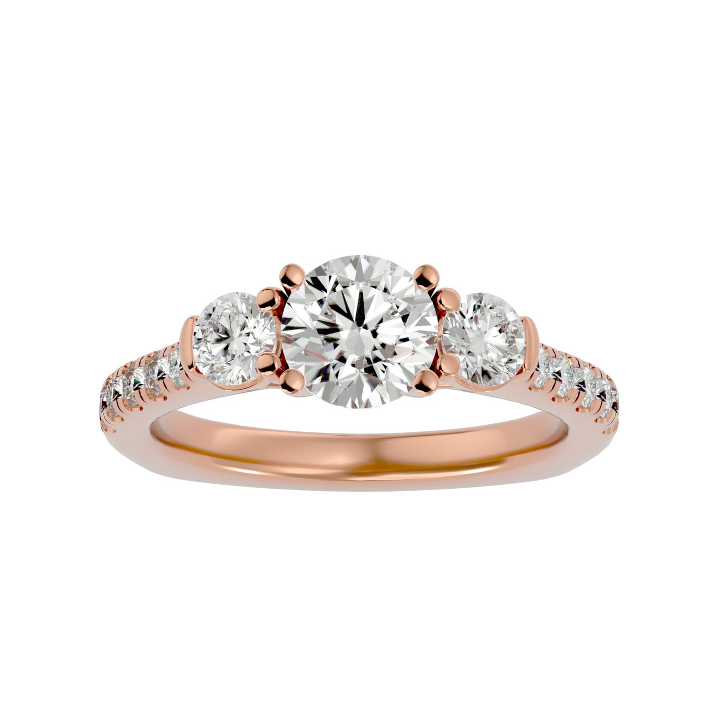 Paola side round diamond engagement ring