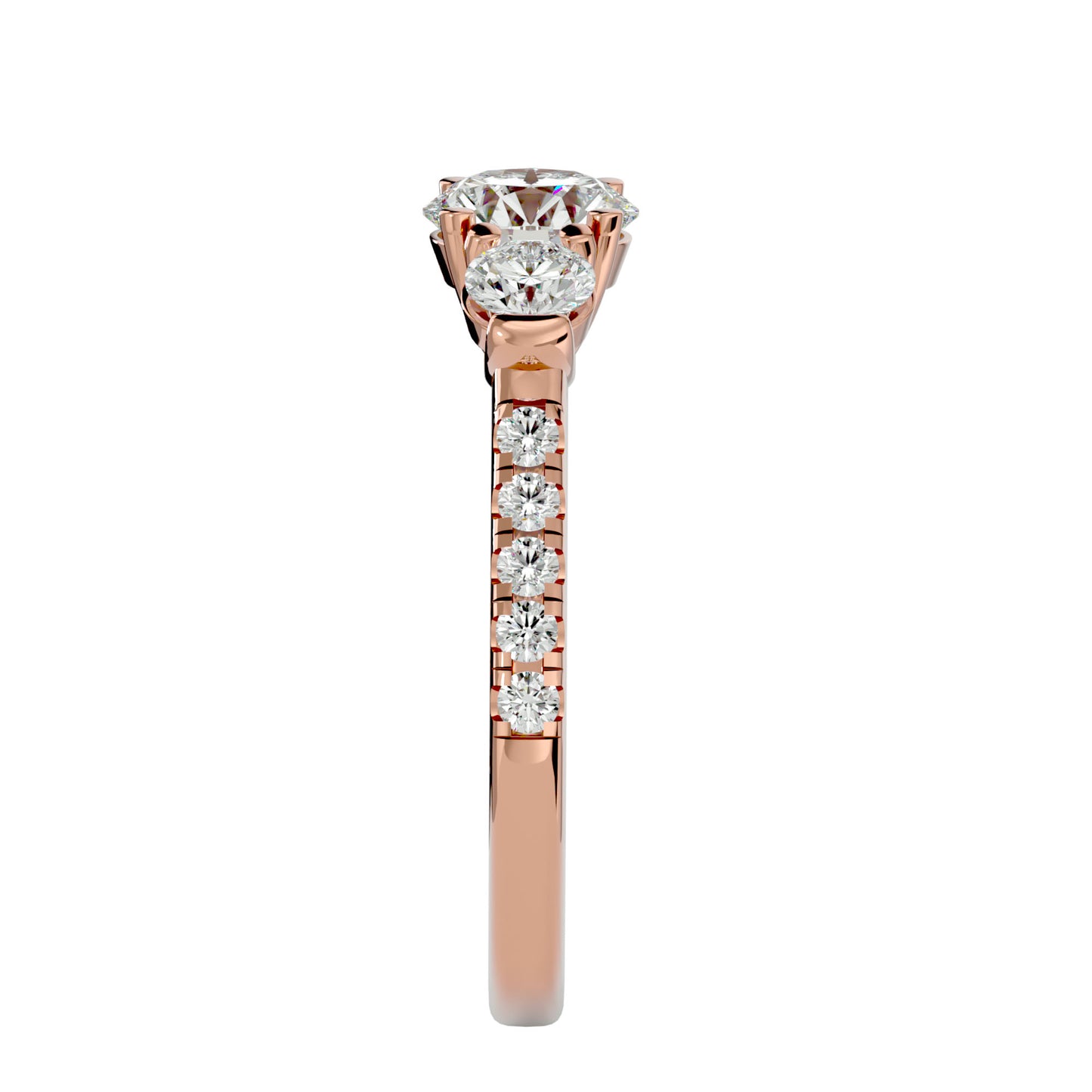 Paola side round diamond engagement ring