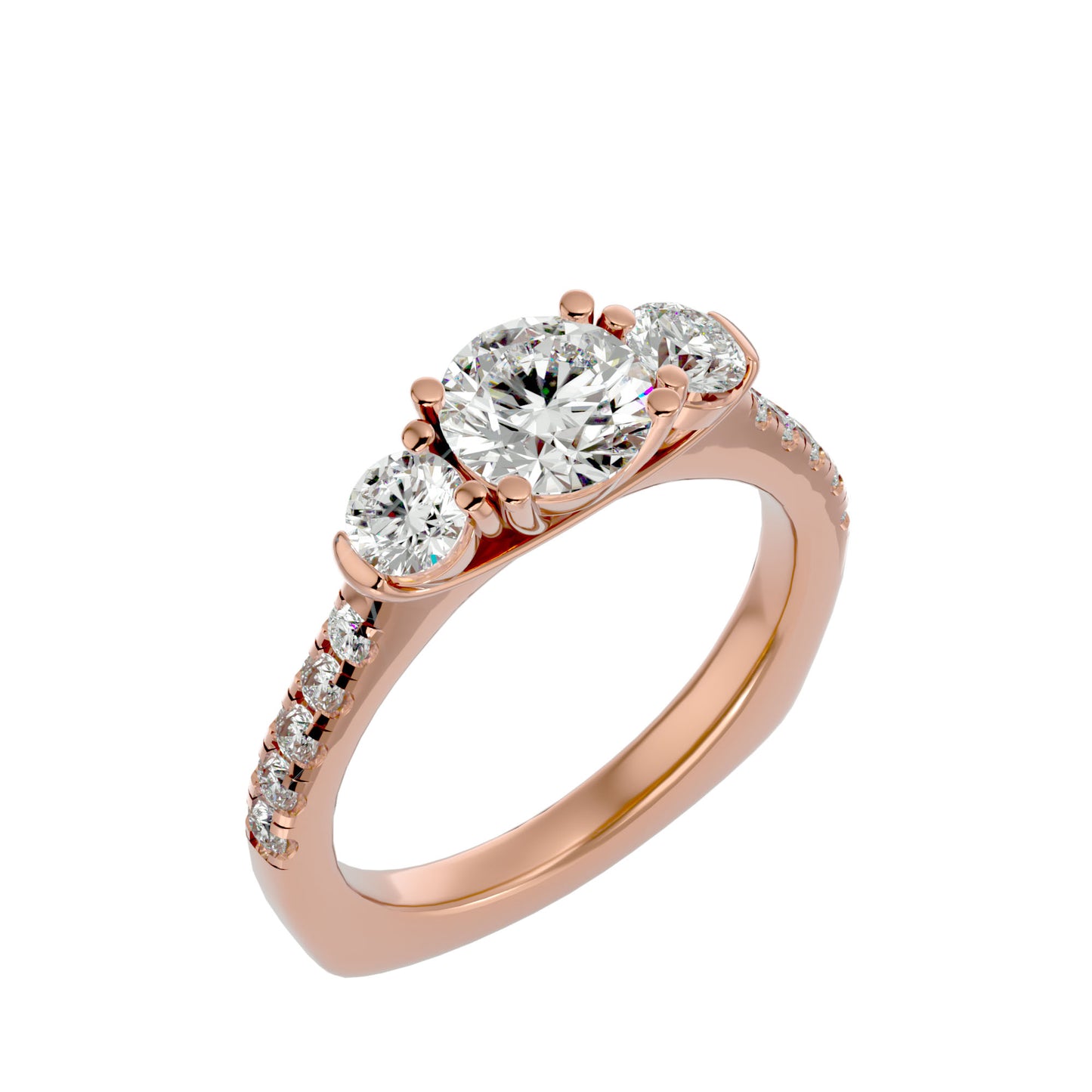 Paola side round diamond engagement ring