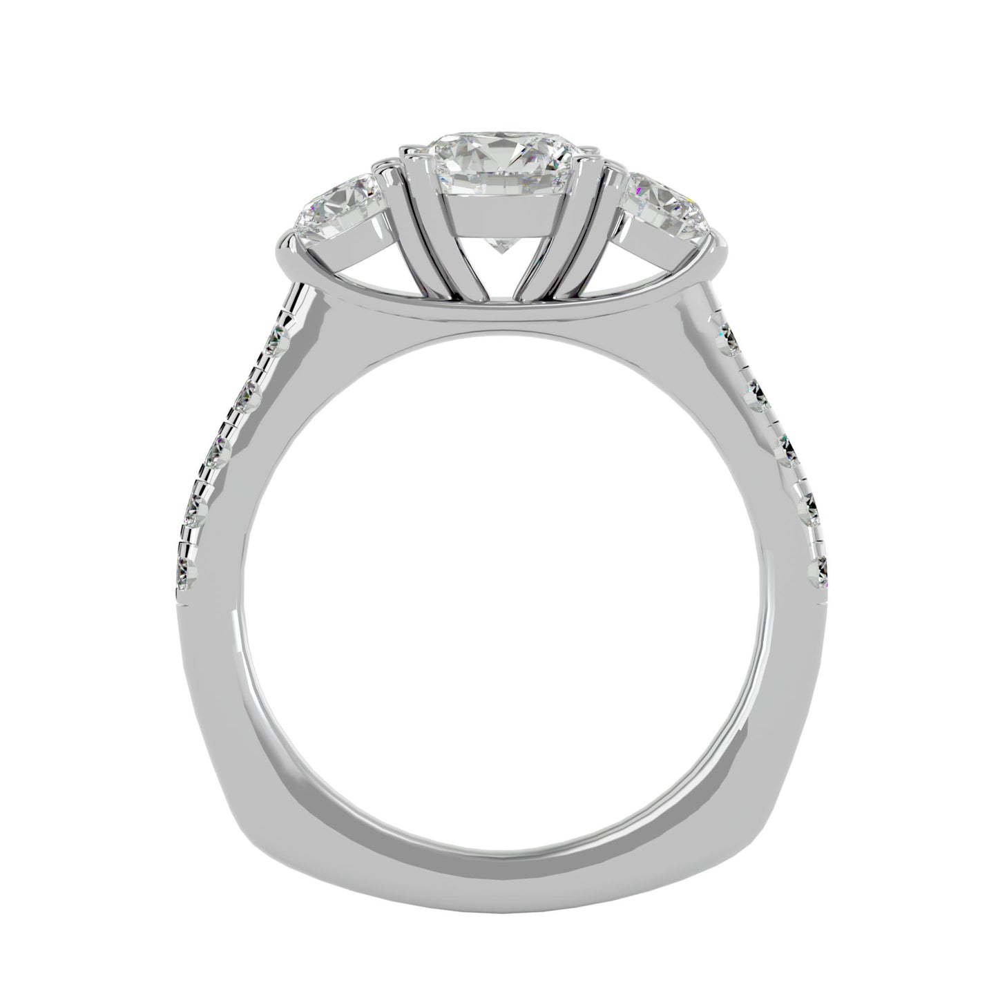 Paola side round diamond engagement ring