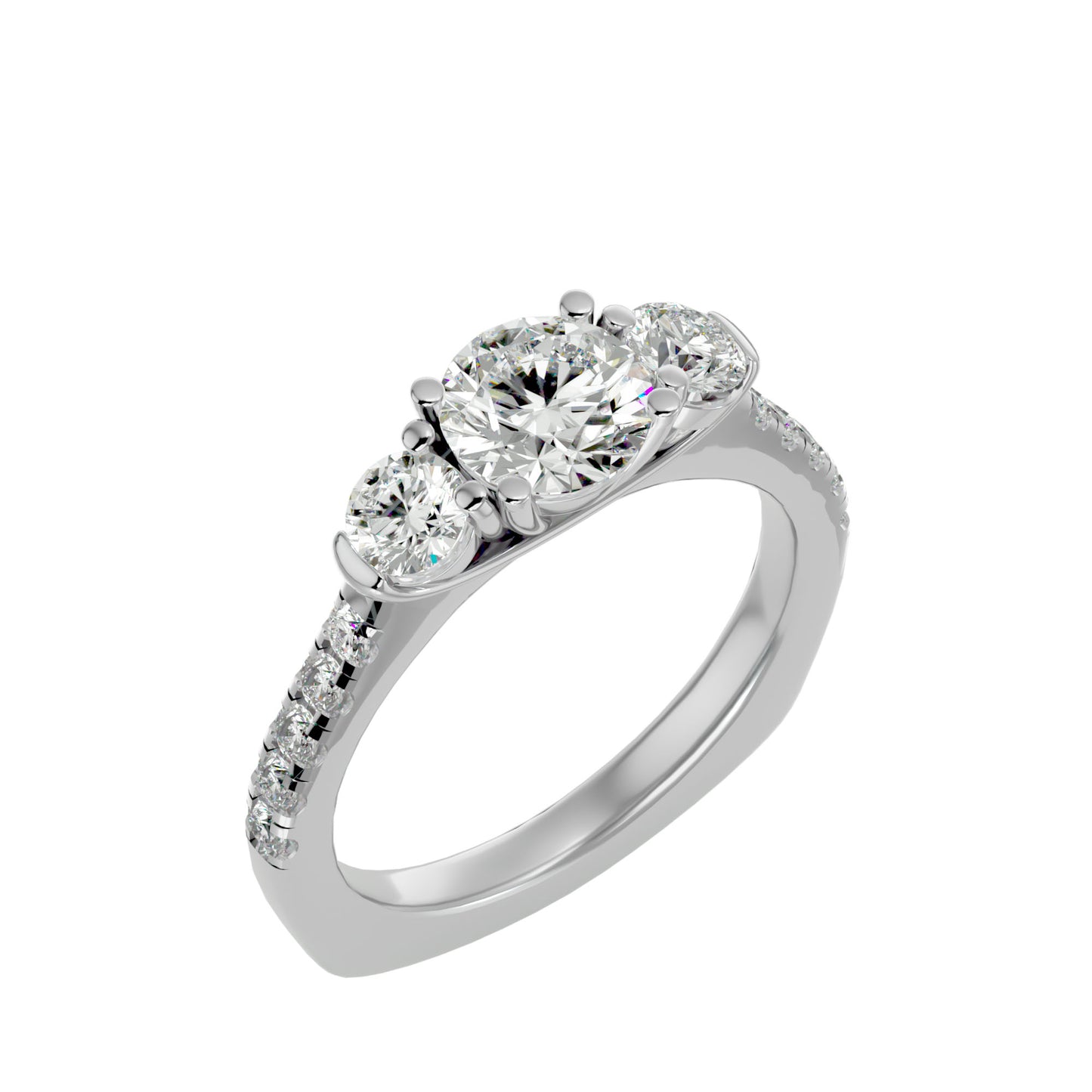 Paola side round diamond engagement ring