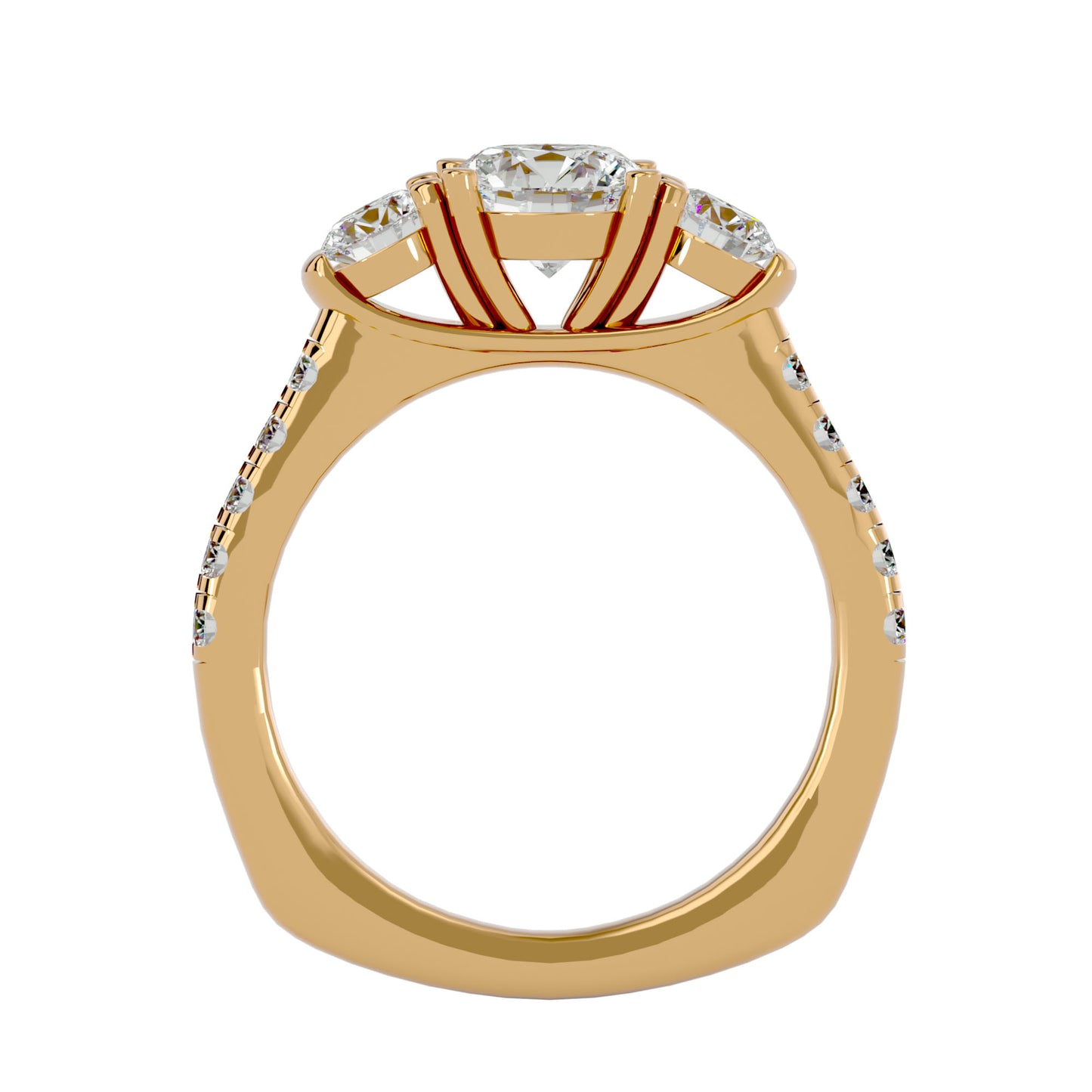 Paola side round diamond engagement ring