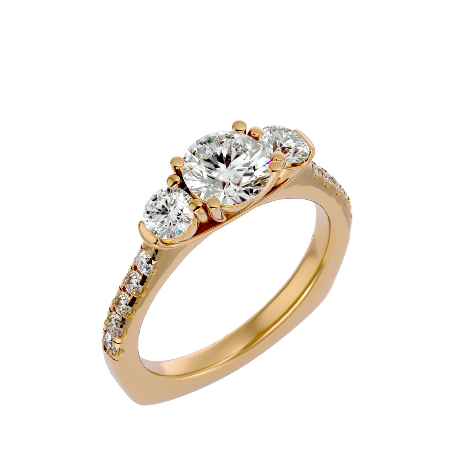 Paola side round diamond engagement ring