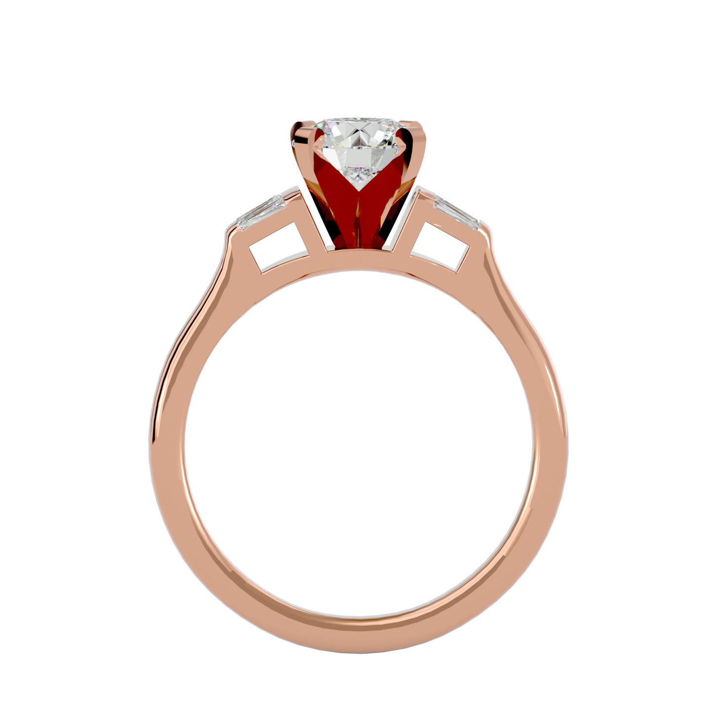 Antonia side taper diamond engagement ring