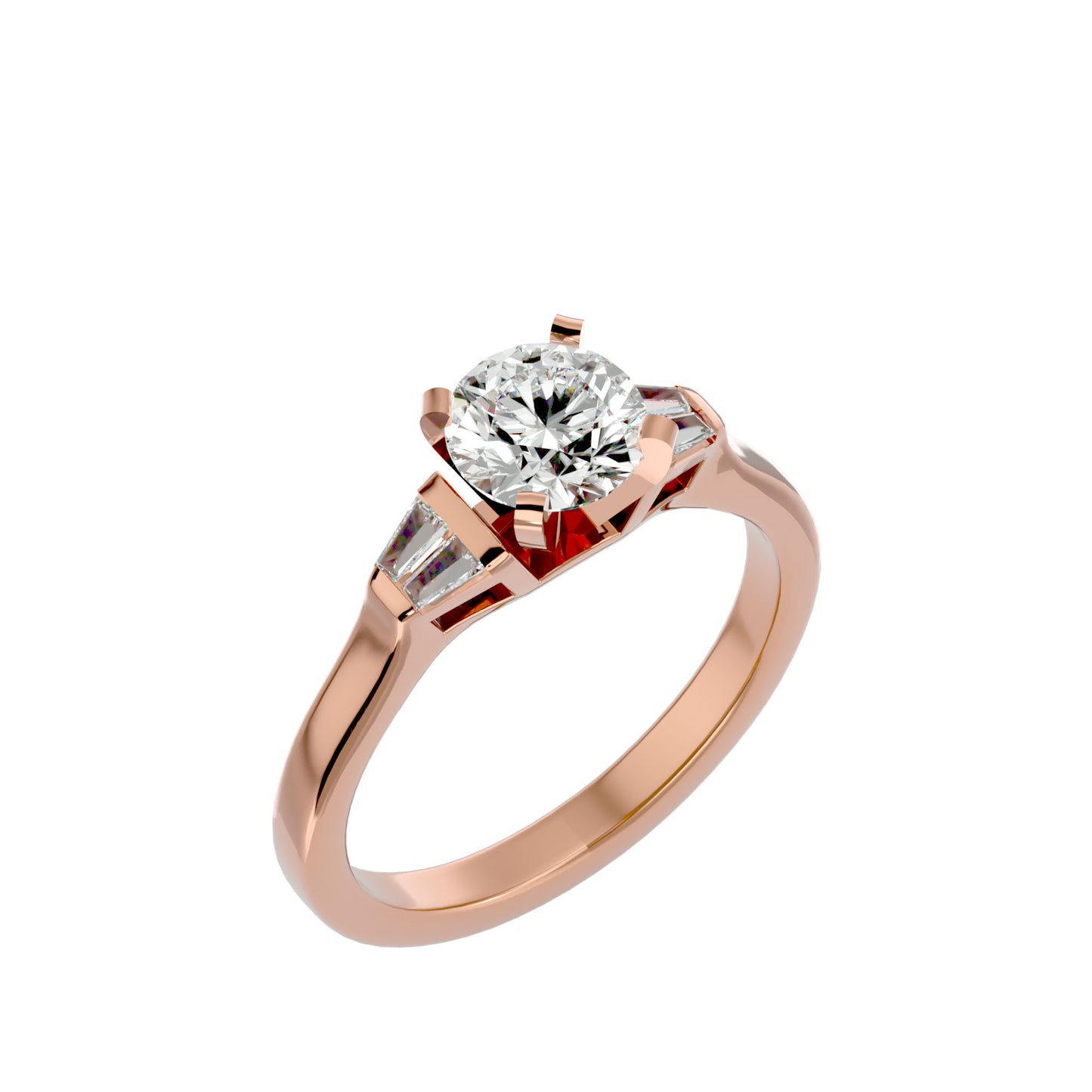 Antonia side taper diamond engagement ring