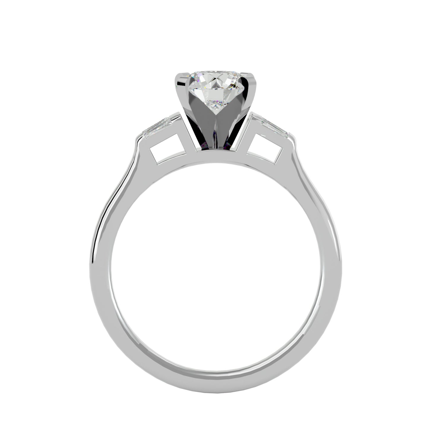 Antonia side taper diamond engagement ring