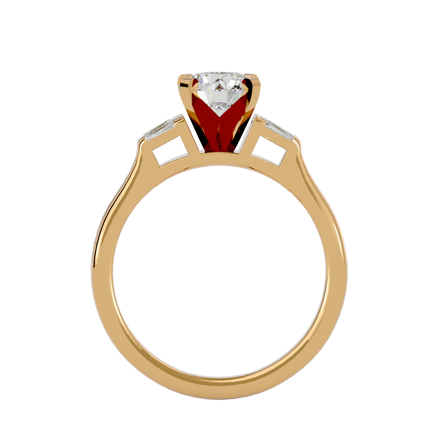 Antonia side taper diamond engagement ring