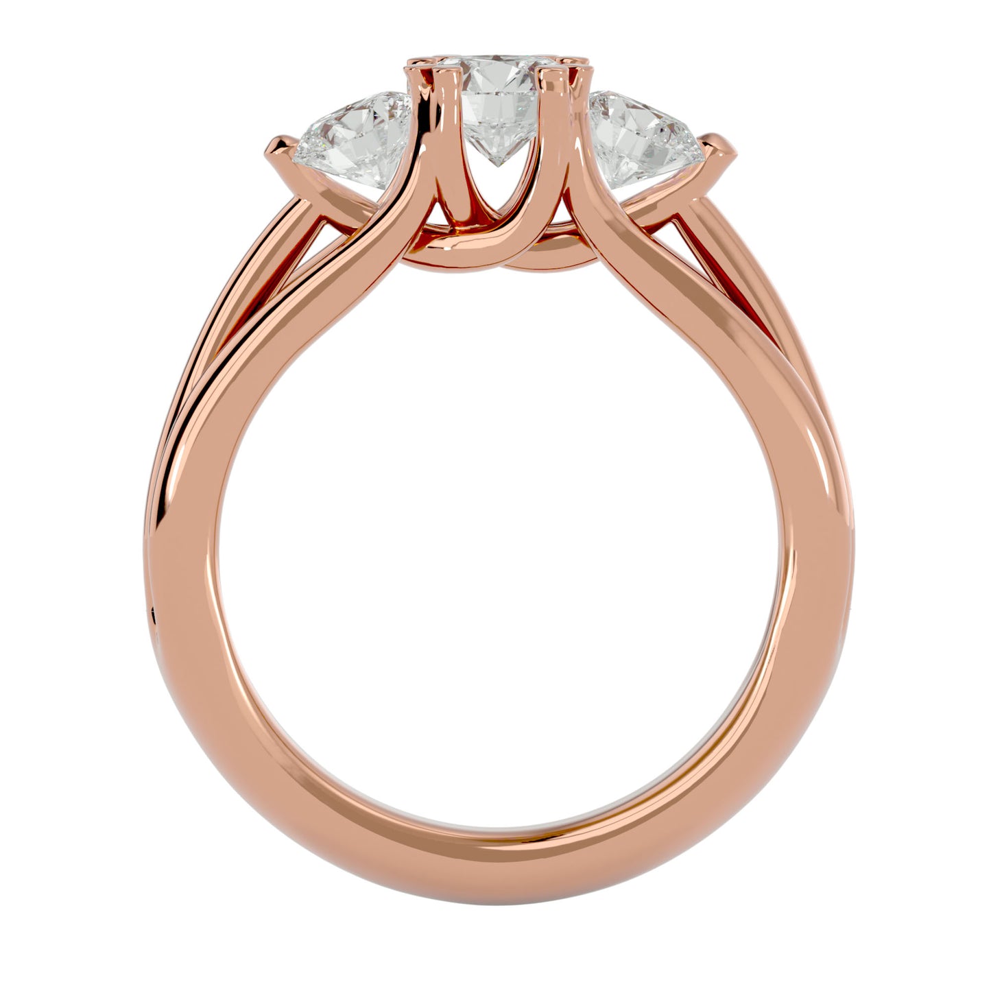 Teresa split prong diamond engagement ring