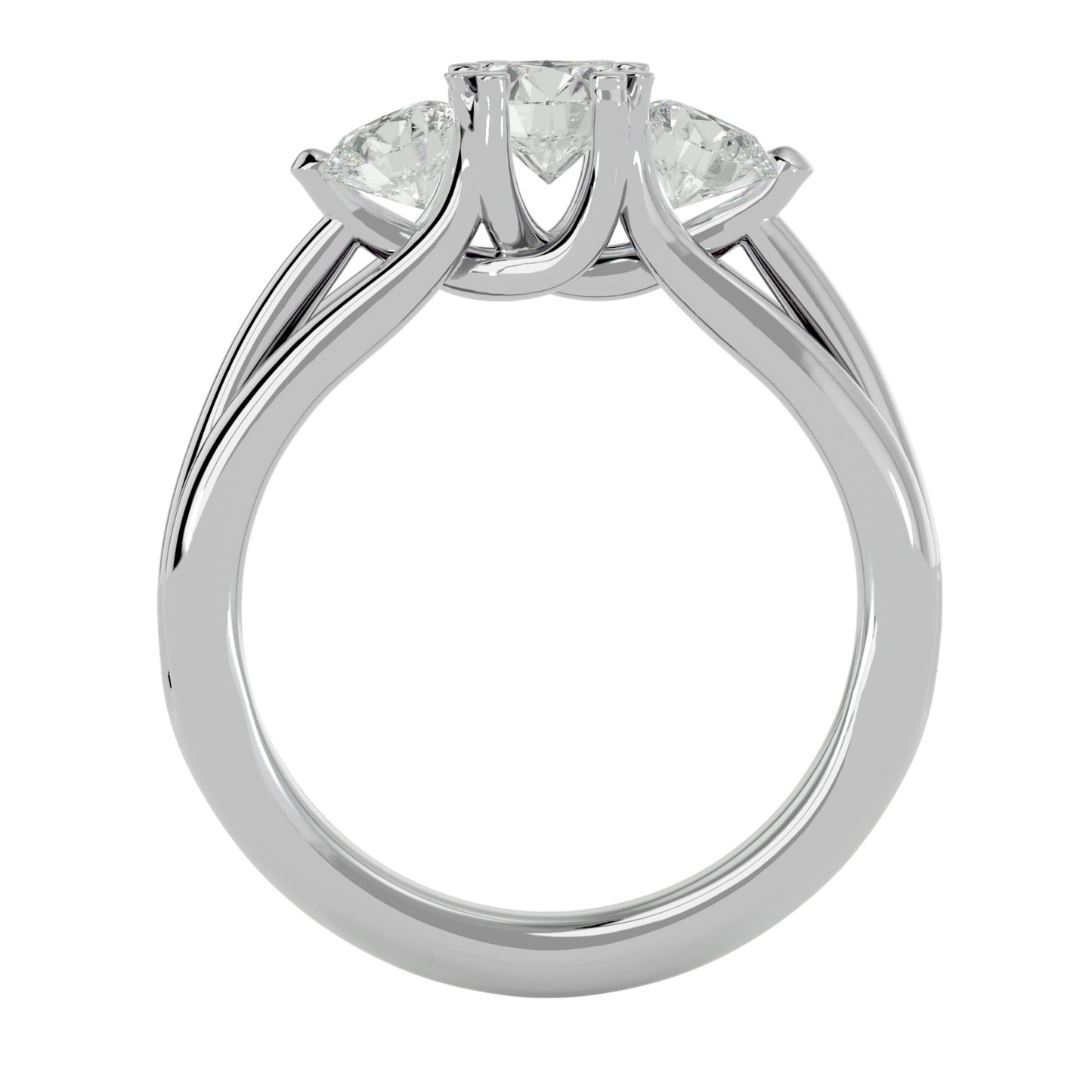Teresa split prong diamond engagement ring
