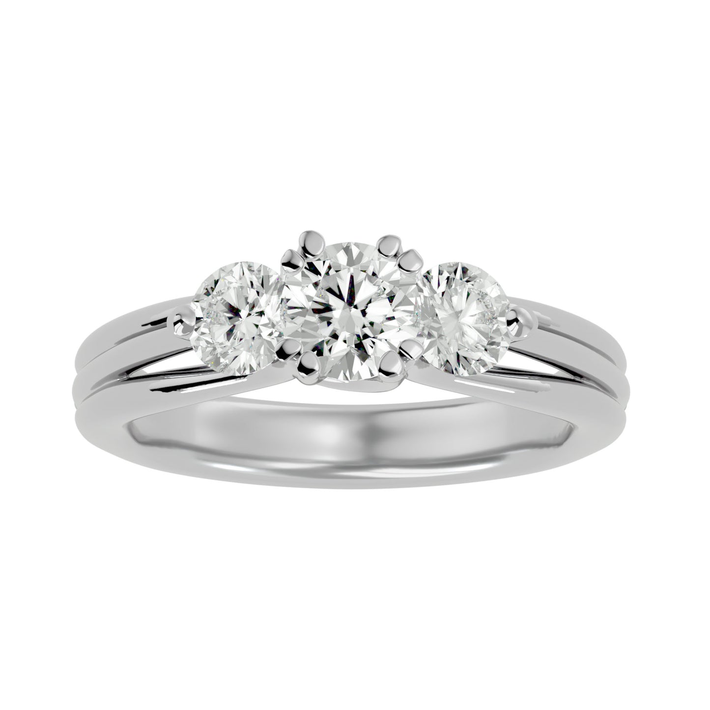 Teresa split prong diamond engagement ring