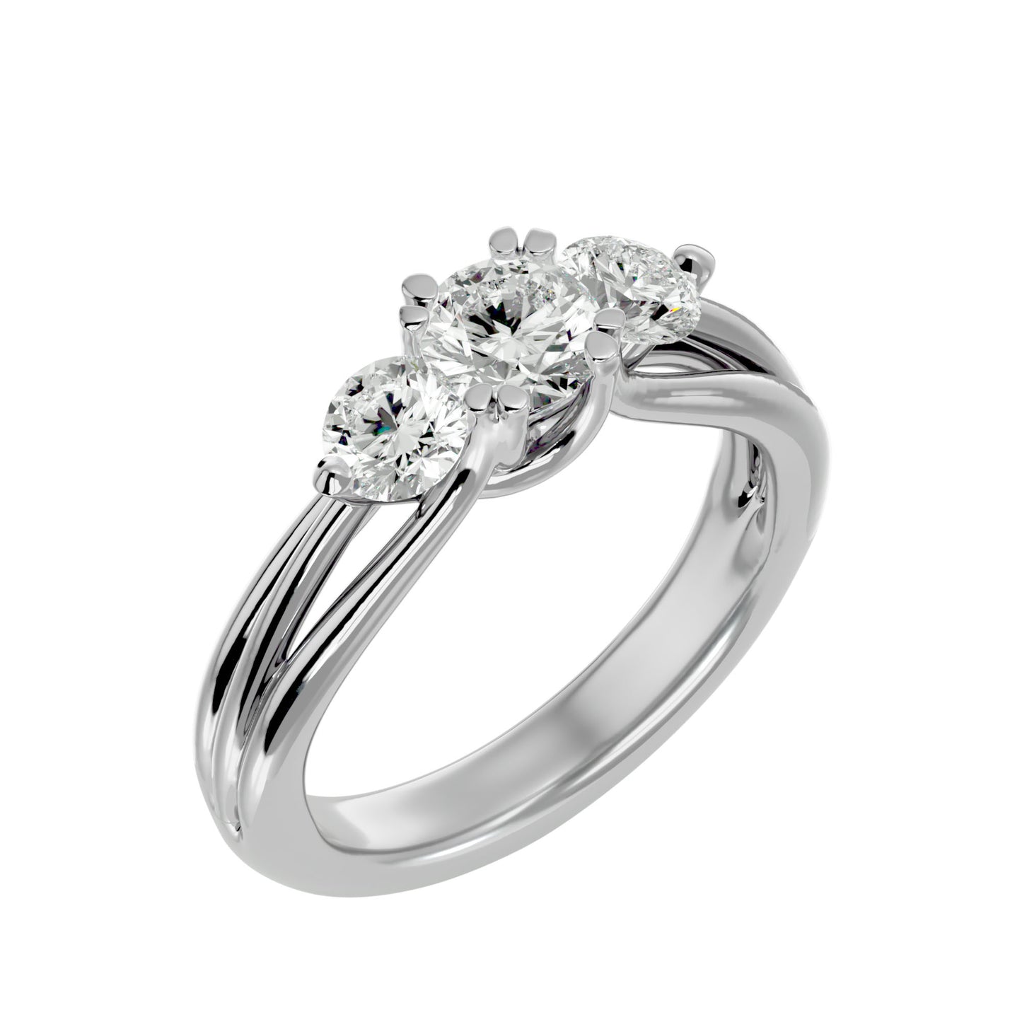 Teresa split prong diamond engagement ring