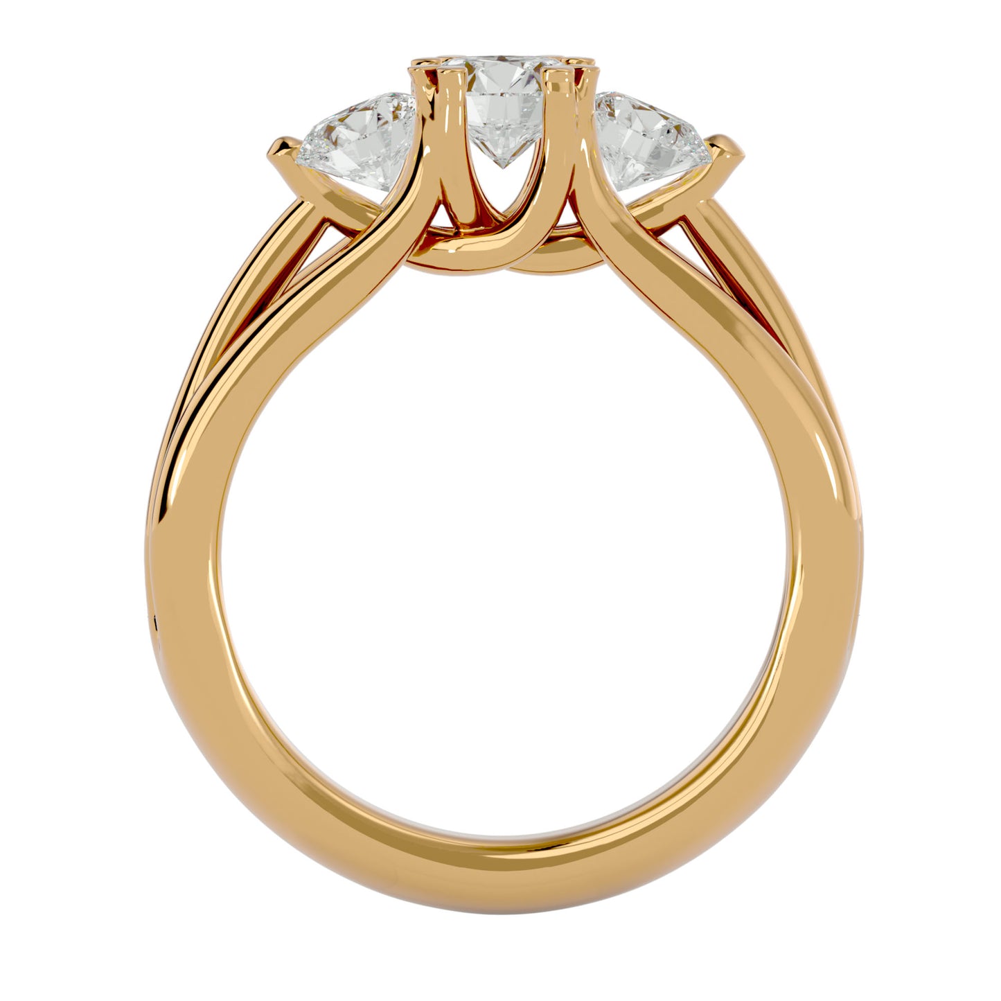 Teresa split prong diamond engagement ring