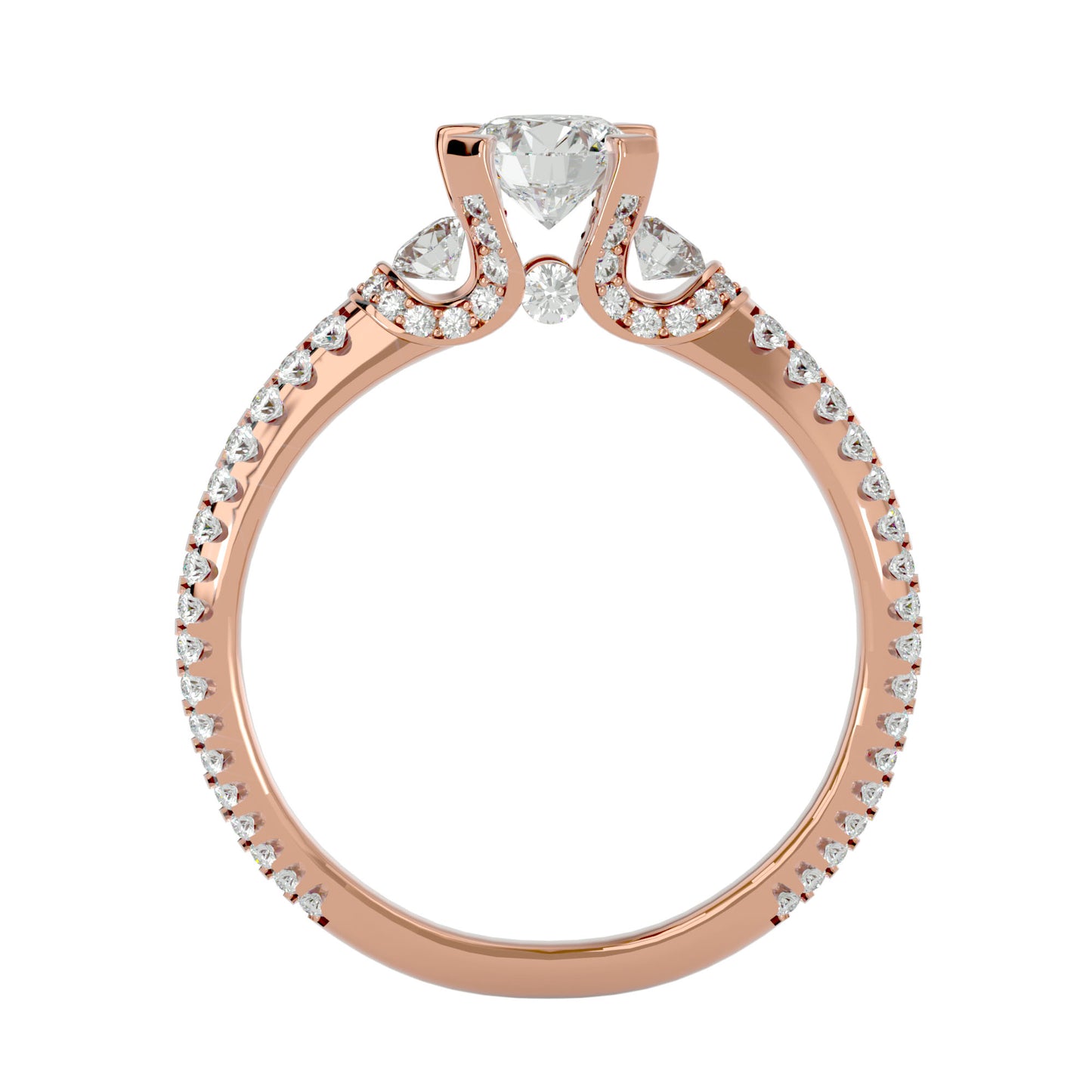 Cornelia side round diamond engagement ring