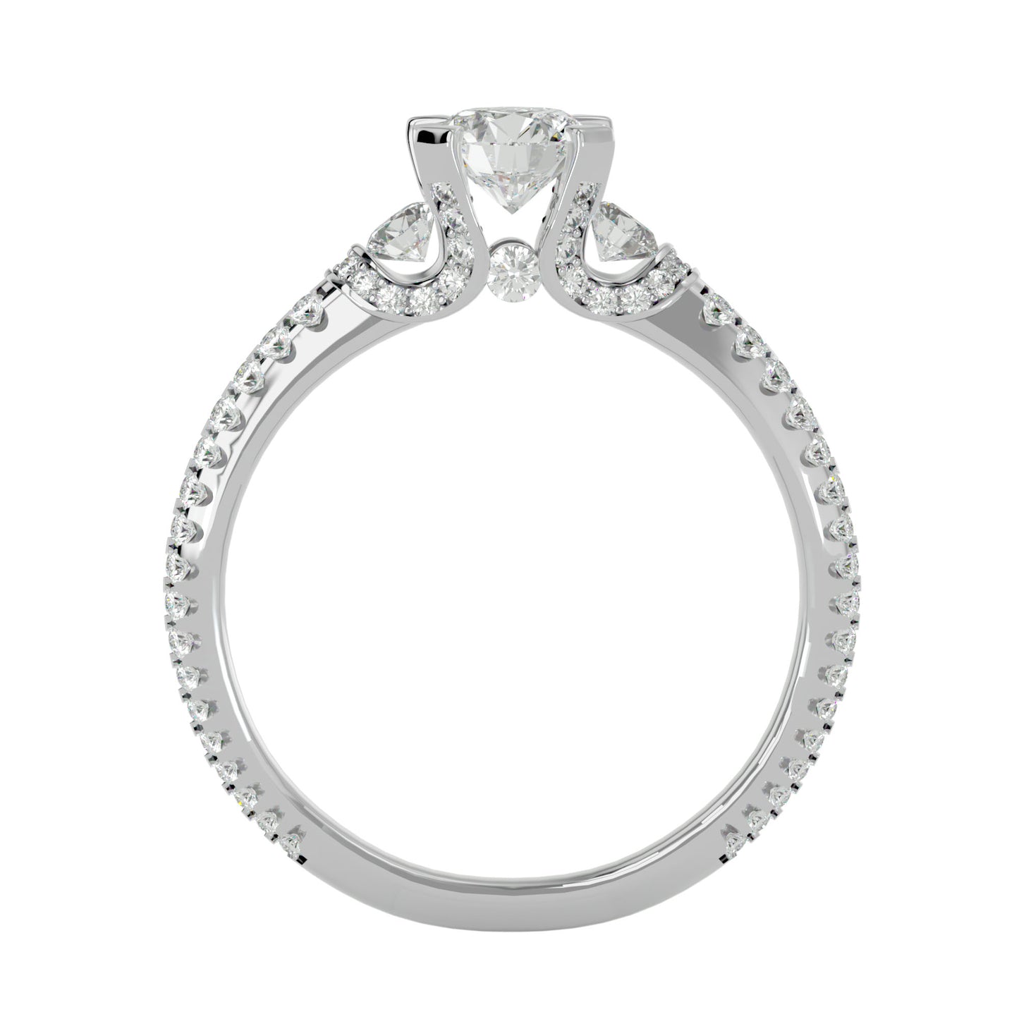 Cornelia side round diamond engagement ring