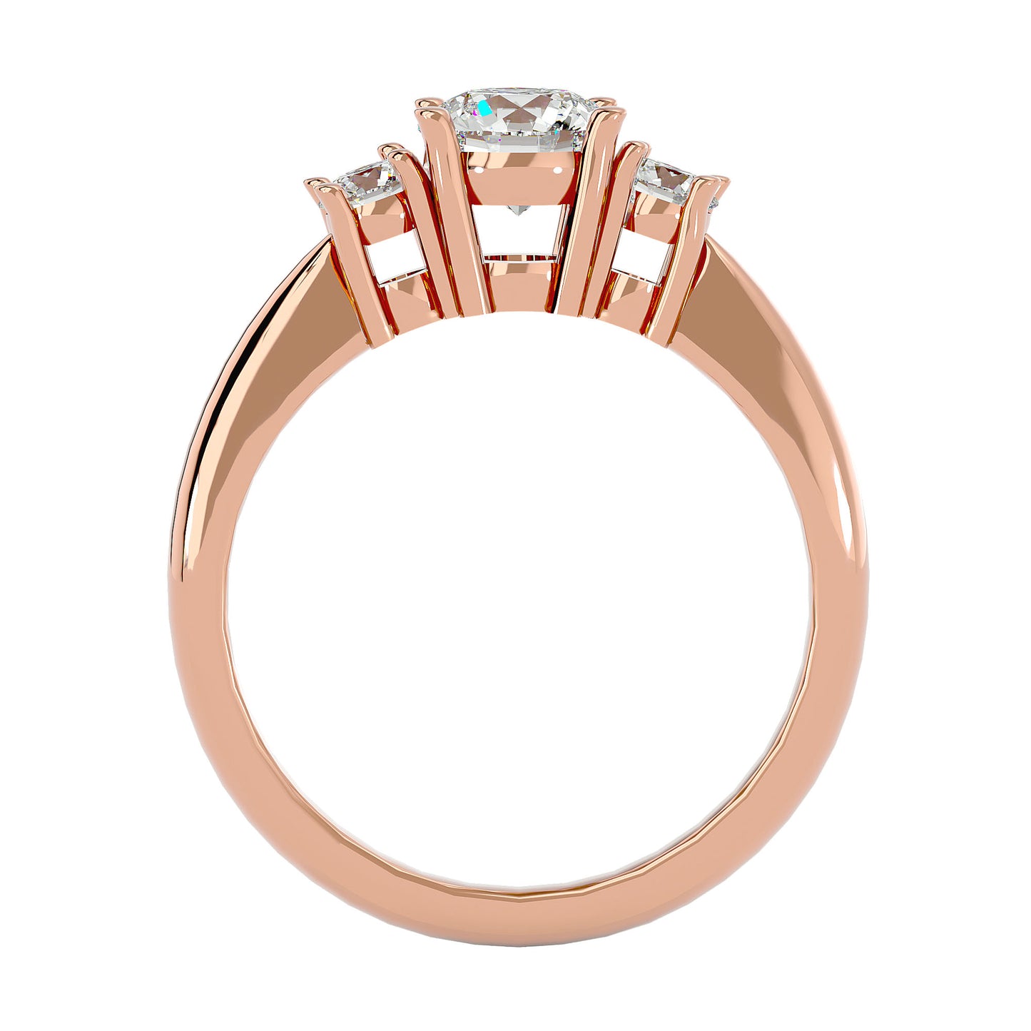 Nienke side round diamond engagement ring