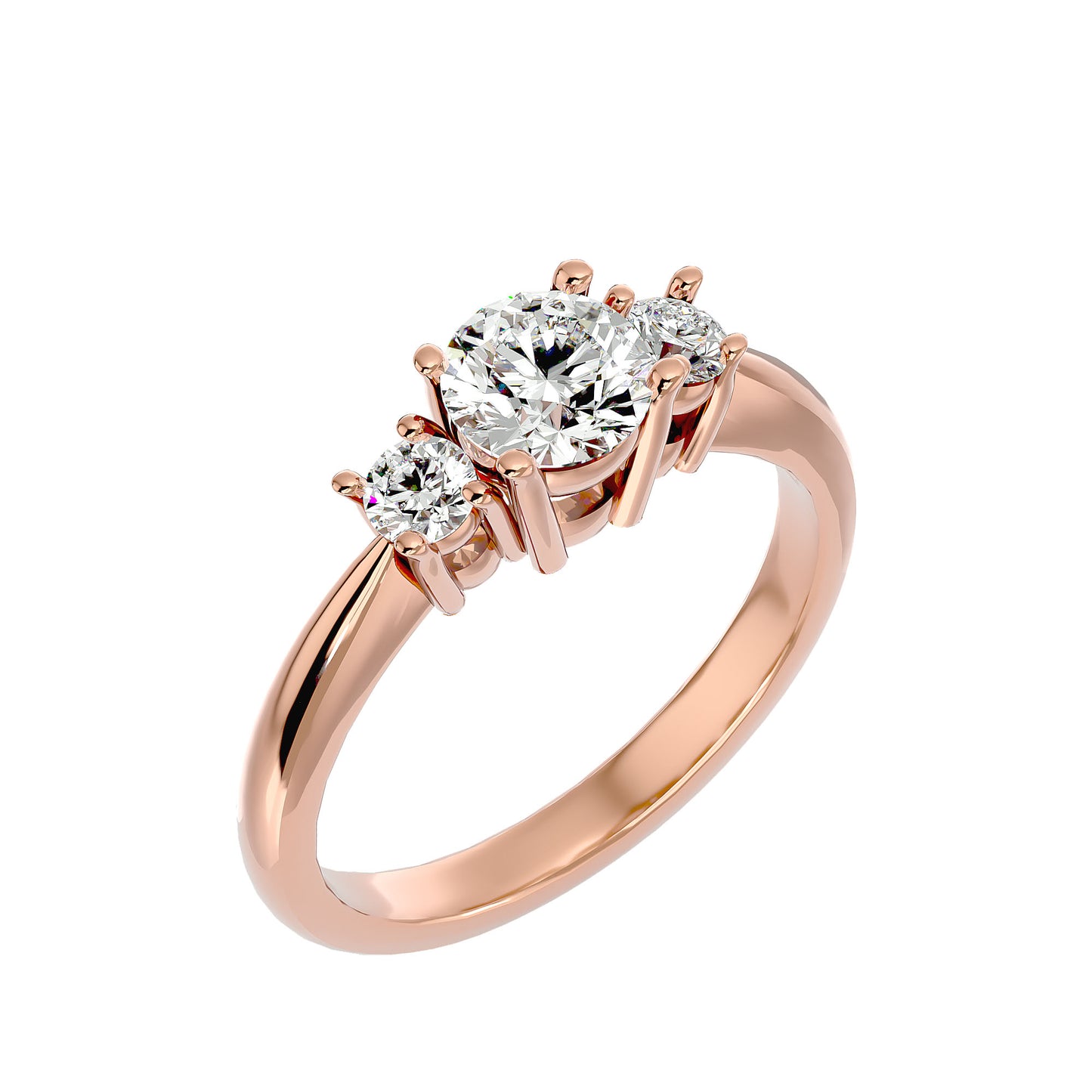 Nienke side round diamond engagement ring