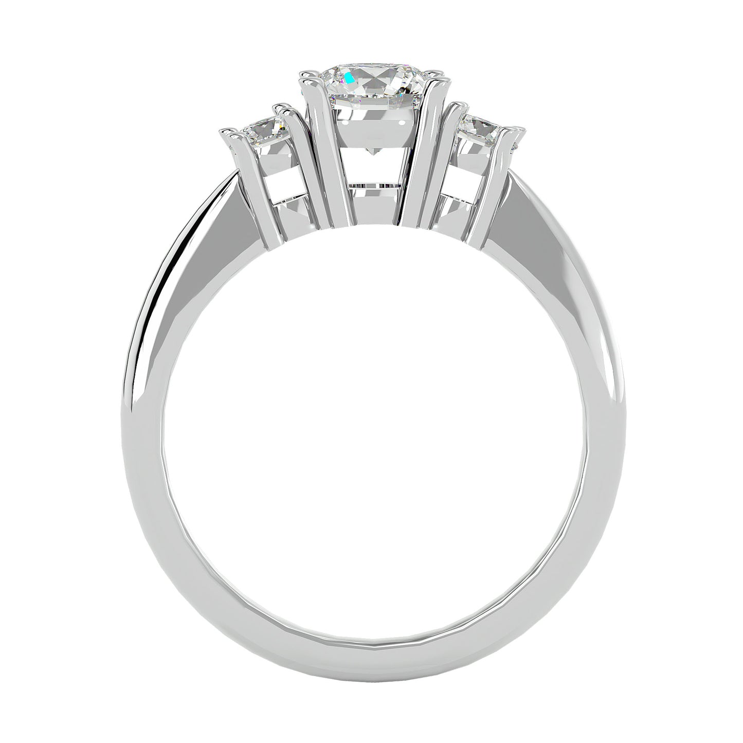 Nienke side round diamond engagement ring