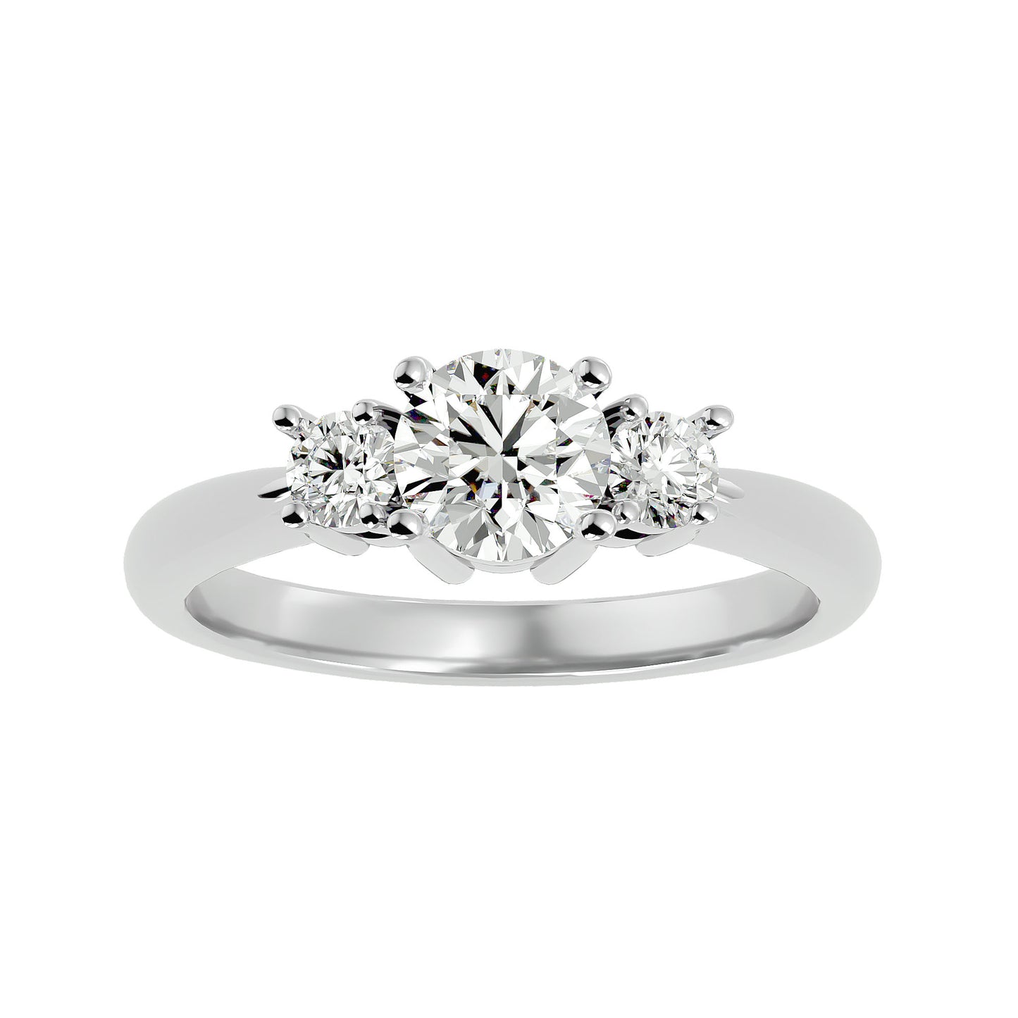 Nienke side round diamond engagement ring