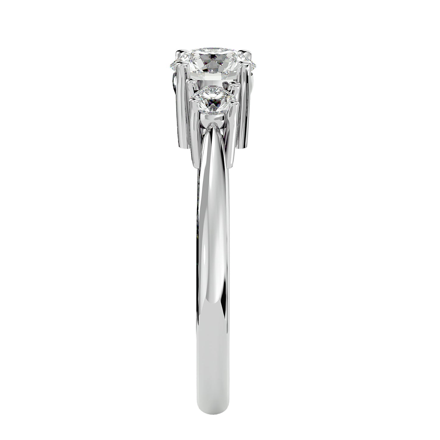 Nienke side round diamond engagement ring
