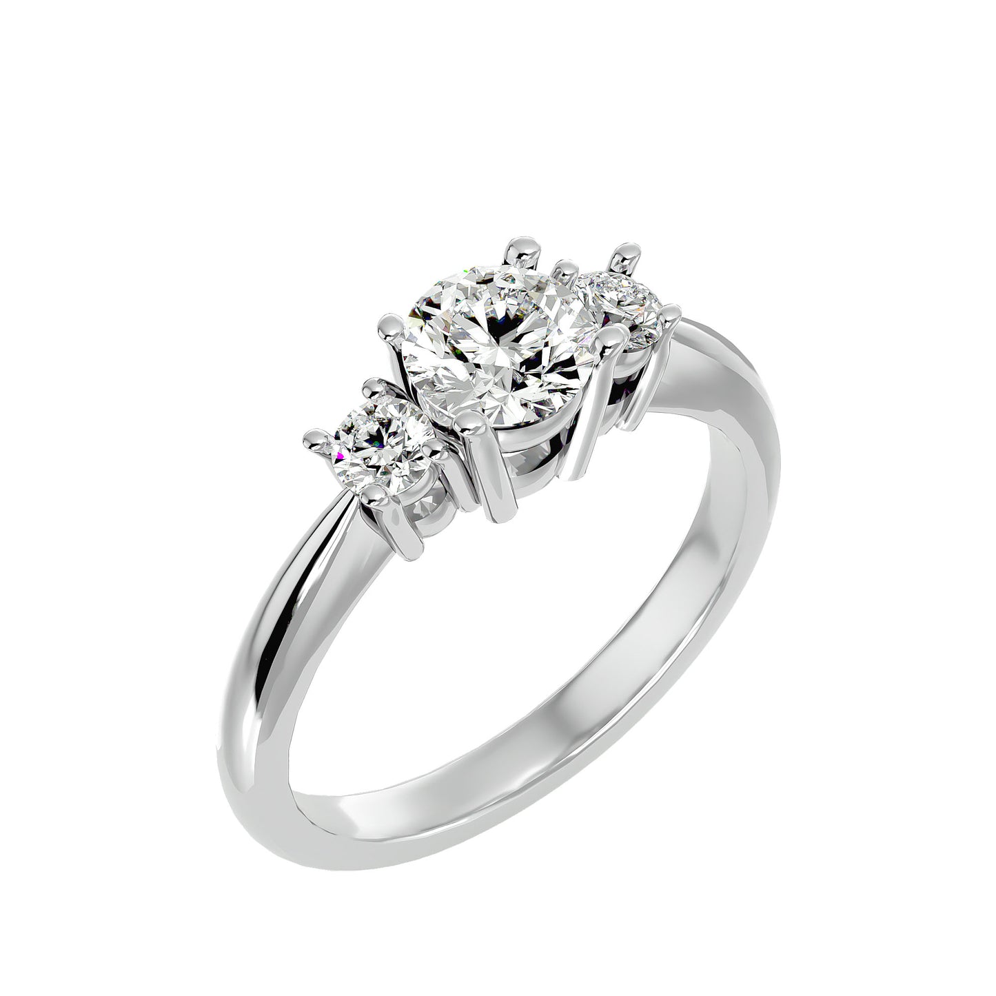 Nienke side round diamond engagement ring